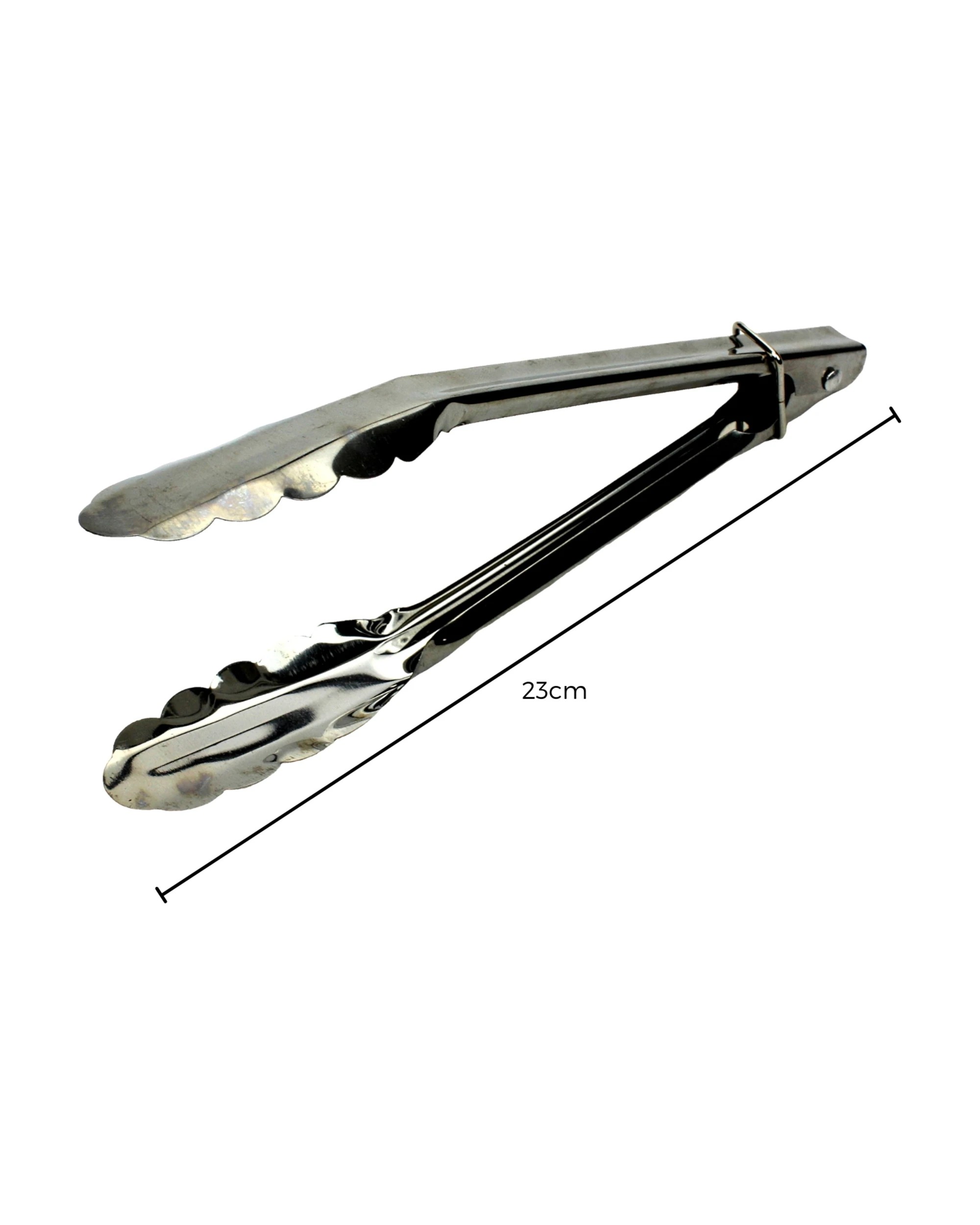 3 Durmaz Stainless Steel Kitchen Tongs Pack of 2Silver - Silver, 3 of 3