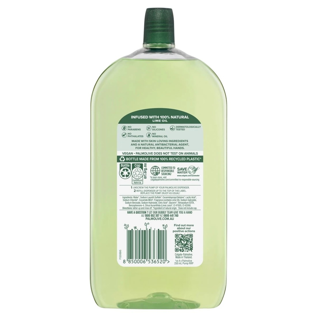 2 Palmolive Antibacterial Liquid Hand Wash Soap Refill 1L - Odour Neutralising Lime, 2 of 7