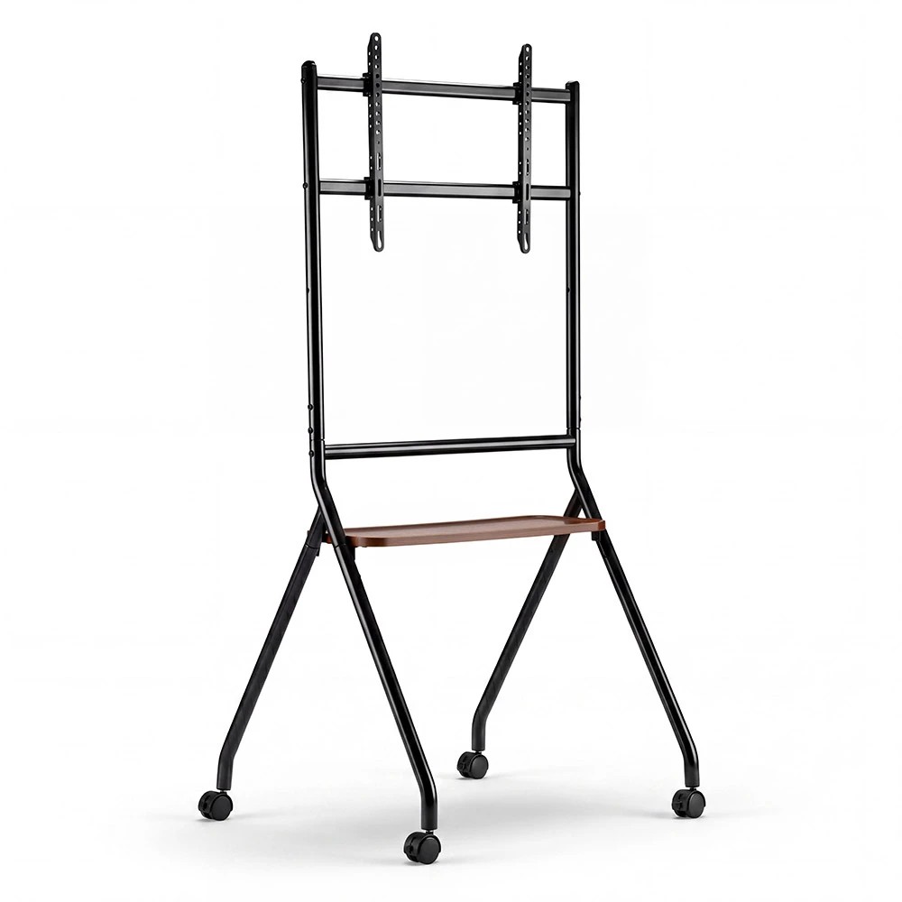 1 ZUNI Mobile TV Stand for 32–85" TVs With Extra Shelf Height Adjustable - Black, 1 of 3