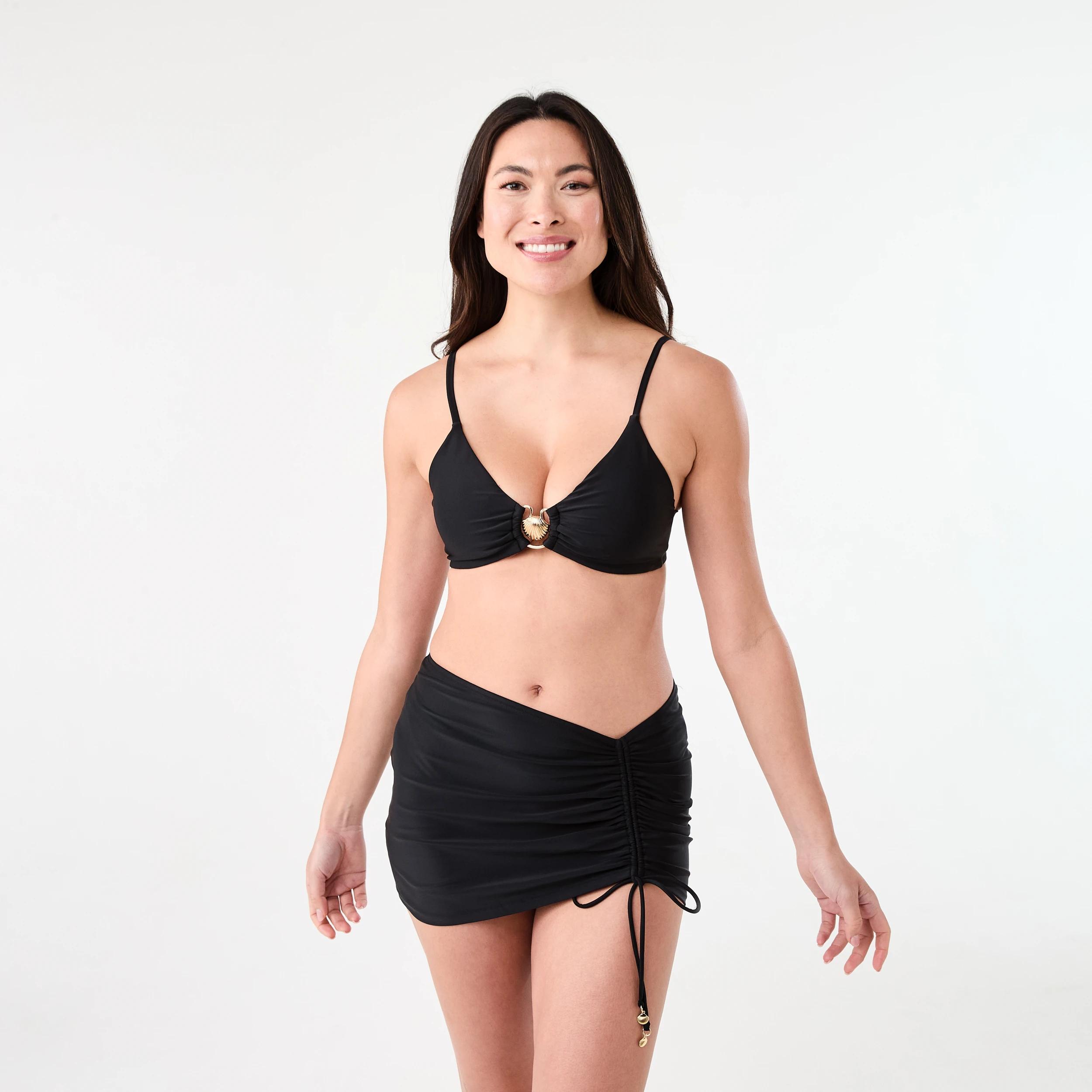 5 Ruched Swim Skirt BLACK, 5 of 5
