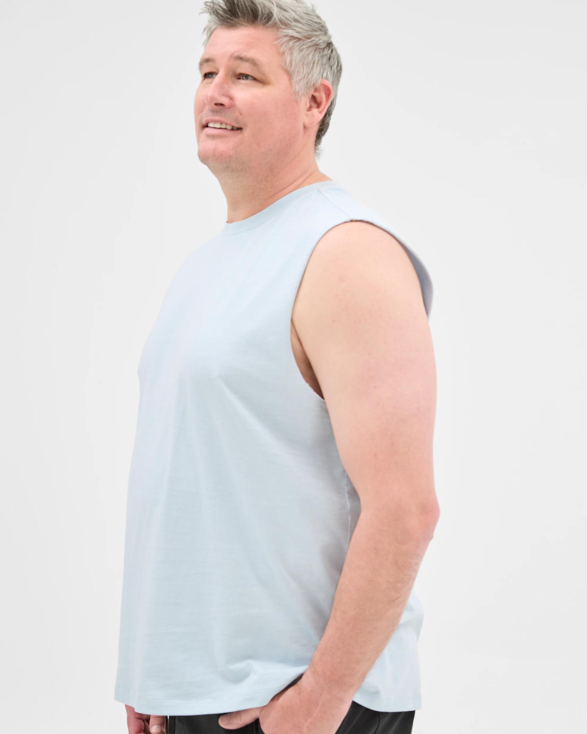 3 Target Plus Size Australian Cotton Plain Tank Top LIGHT BLUE, 3 of 5