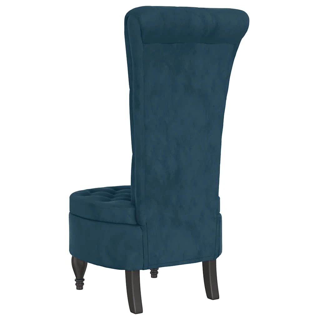 3 vidaXL High Back Chair Velvet Button Design - Blue, 3 of 6