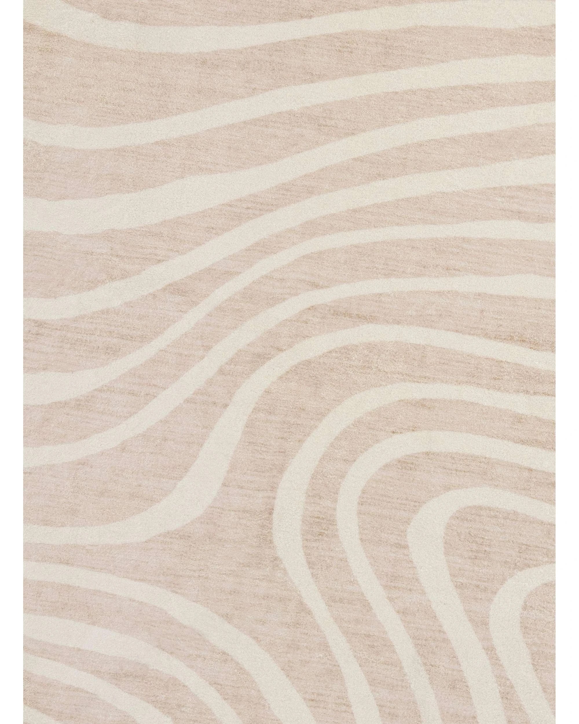 4 Loopsie Glis Lines Washable Round Rug-240cm x 240cm - Beige, 4 of 5