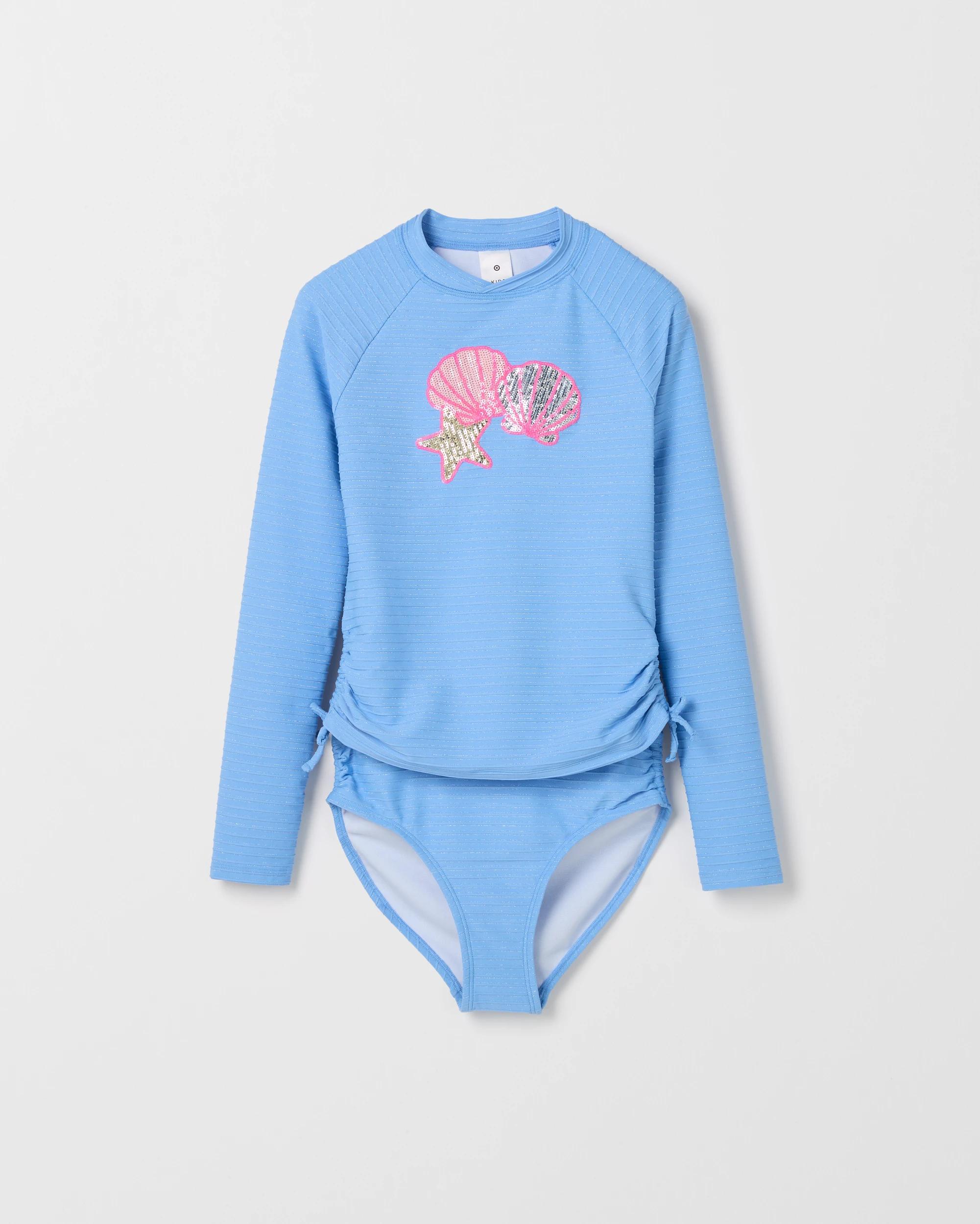1 Target Kids Swim Rash Vest 2 Piece Set SHELLS BLUE, 1 of 2