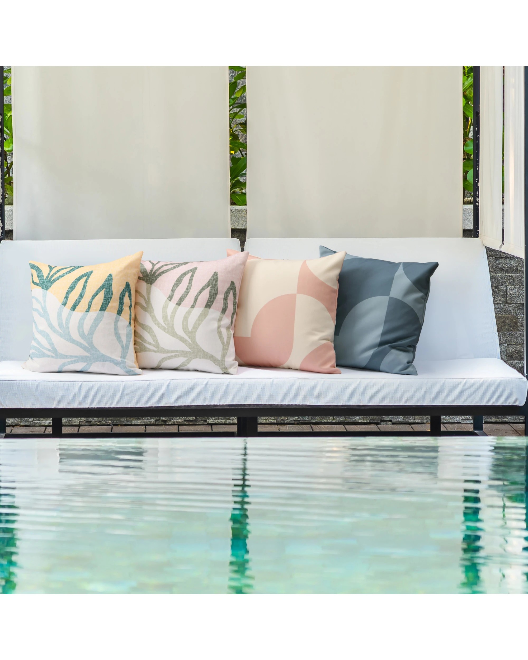 8 Vibes Noosa Printed Outdoor Cushion 50x50cm - Mustard, 8 of 8