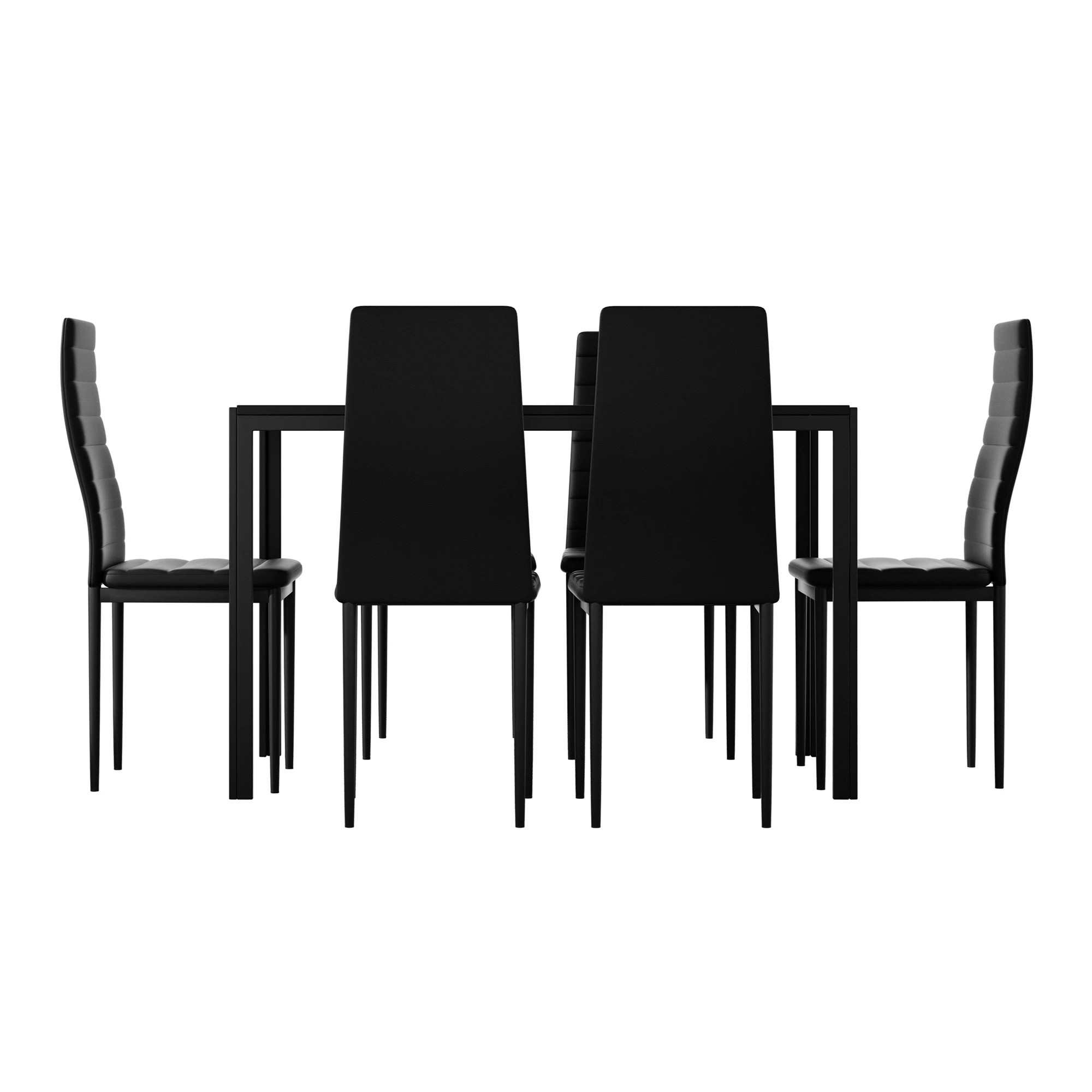 3 Artiss Dining Chairs and Table Dining Set 6 Chair Set Of 7 - Black, 3 of 6