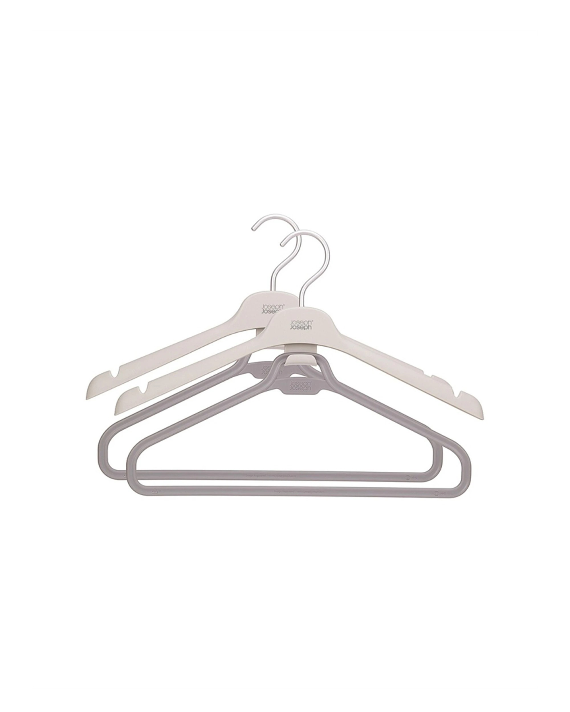 1 Joseph Joseph Orderly Suit And Coat Wardrobe Hanger 2pc Broad Shoulder Grip Ecru - White, 1 of 7