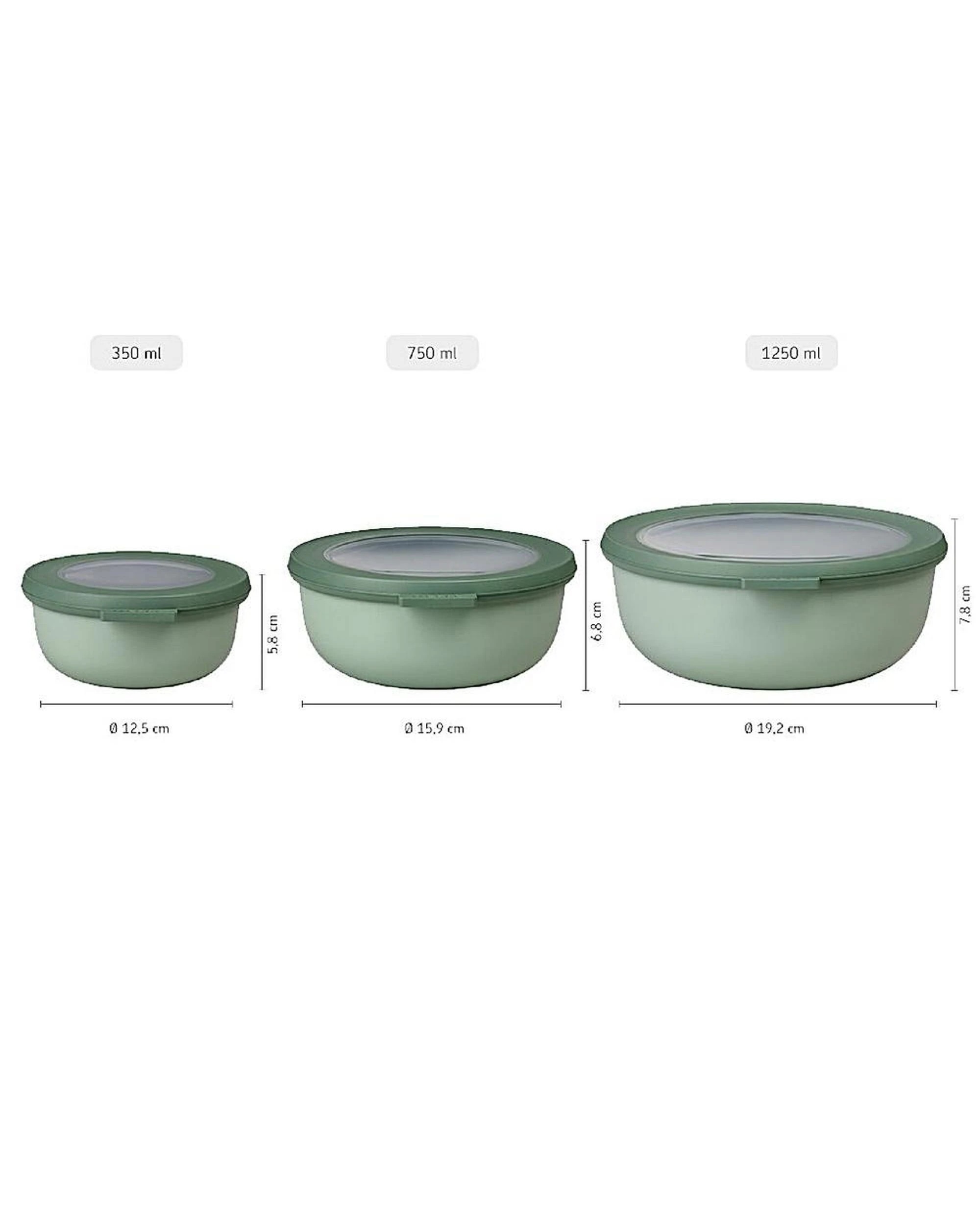 5 Mepal Cirqula Round Bowl Small 3 Piece Set Multi Storage Nordic White, 5 of 5