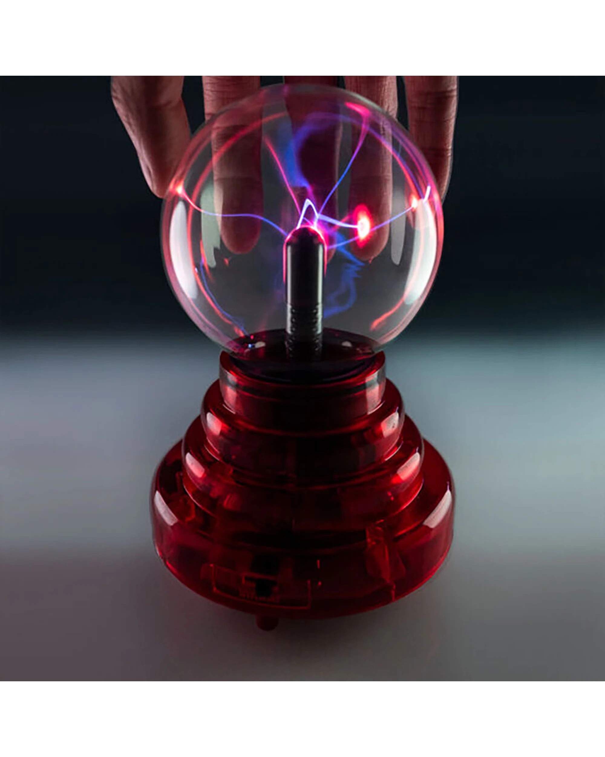 2 MDI Aus Plasma Ball Touch Lamp Home Office Desk Night Light Decor 3in Base - Red, 2 of 5
