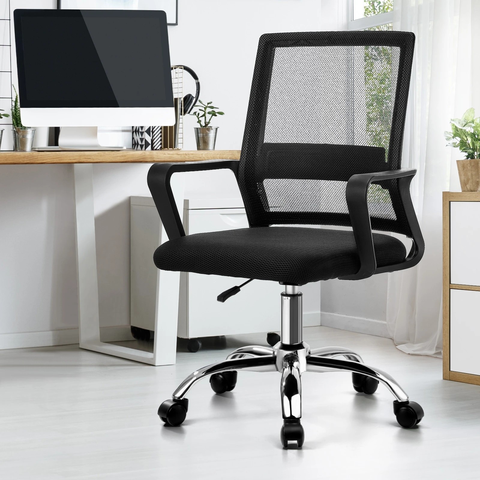 2 Oikiture Mesh Office Chair Executive Computer Seat
 - Black, 2 of 10