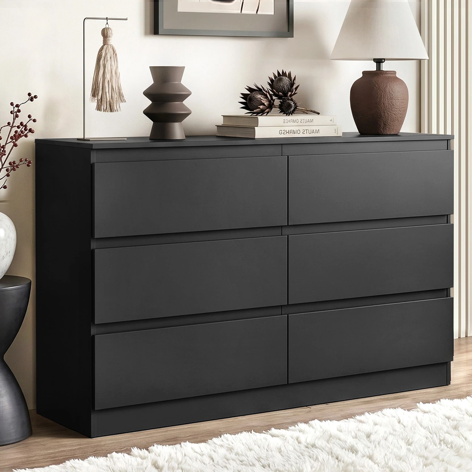 8 Artiss 6 Chest of Drawers Storage Cabinet - Black, 8 of 9
