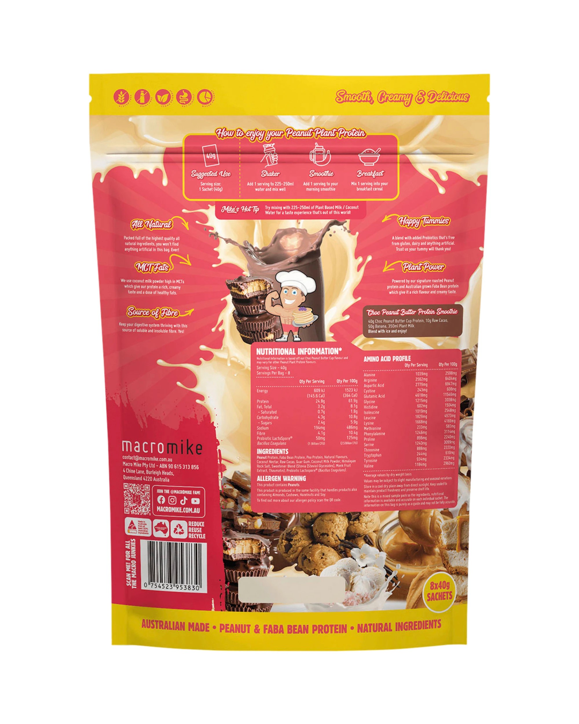 5 Macro Mike Peanut Plant Protein Sample Pack 8x40g, 5 of 5