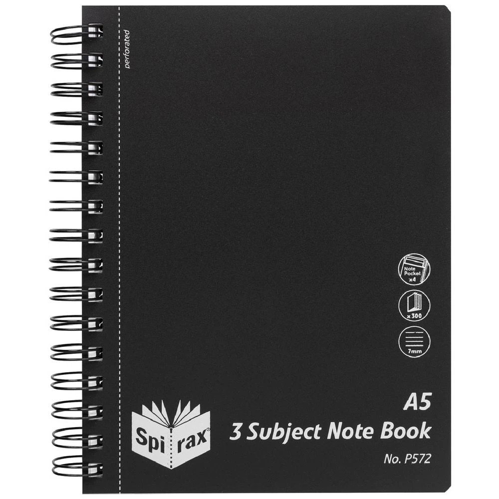 1 Spirax P572 A5 3 Subject Notebook 300 Page, 1 of 3