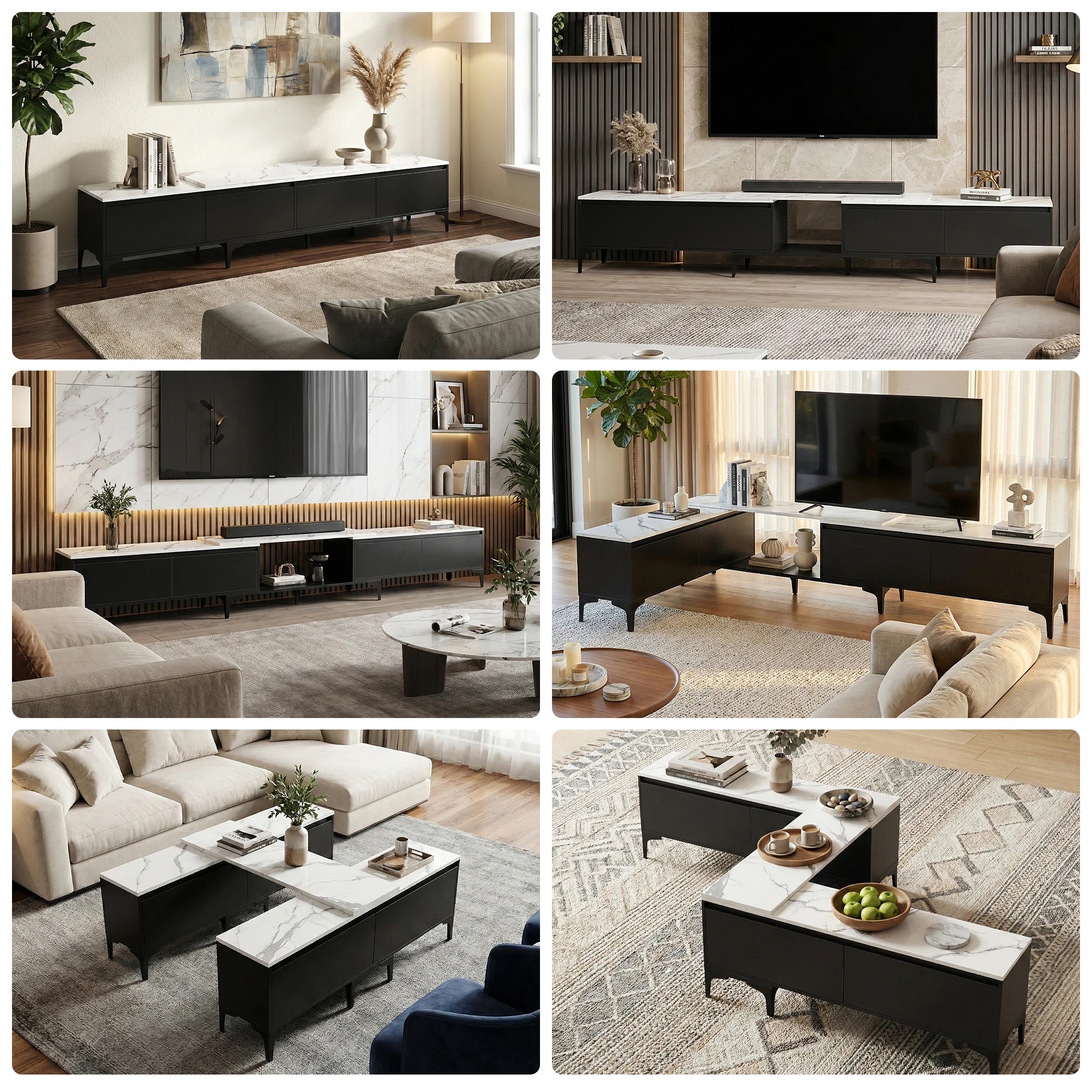 4 Artiss TV Cabinet Entertainment Unit Stand Extendable - Multi, 4 of 9