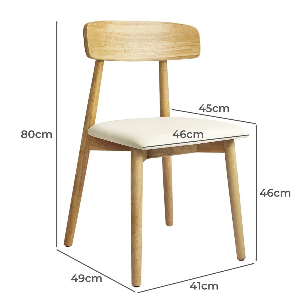 3 Levede 6pcs Dining Chairs Solid Wood in Natrual Colour, 3 of 6