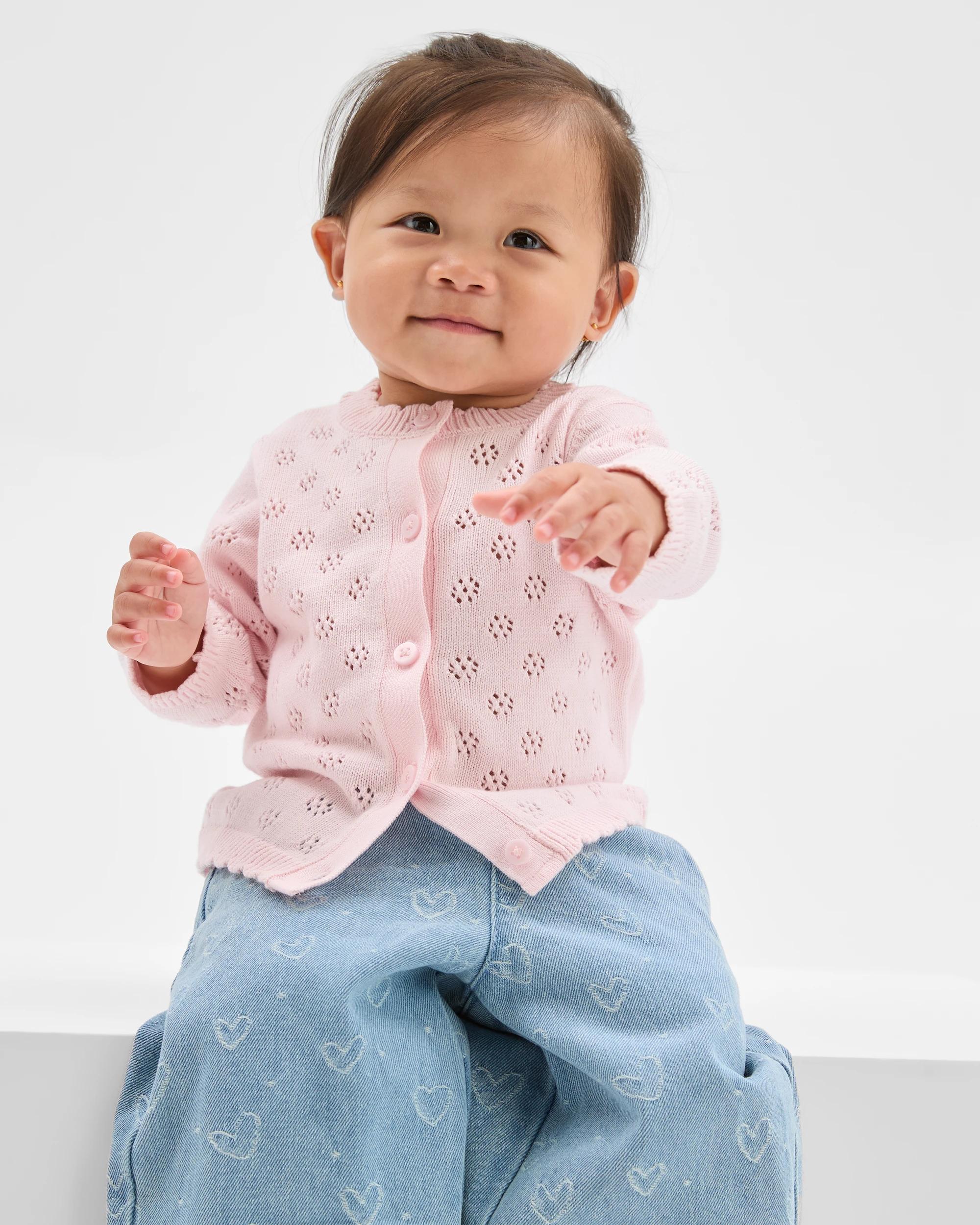 2 Target Baby Organic Cotton Pointelle Cardigan BALLET SLIPPER, 2 of 6