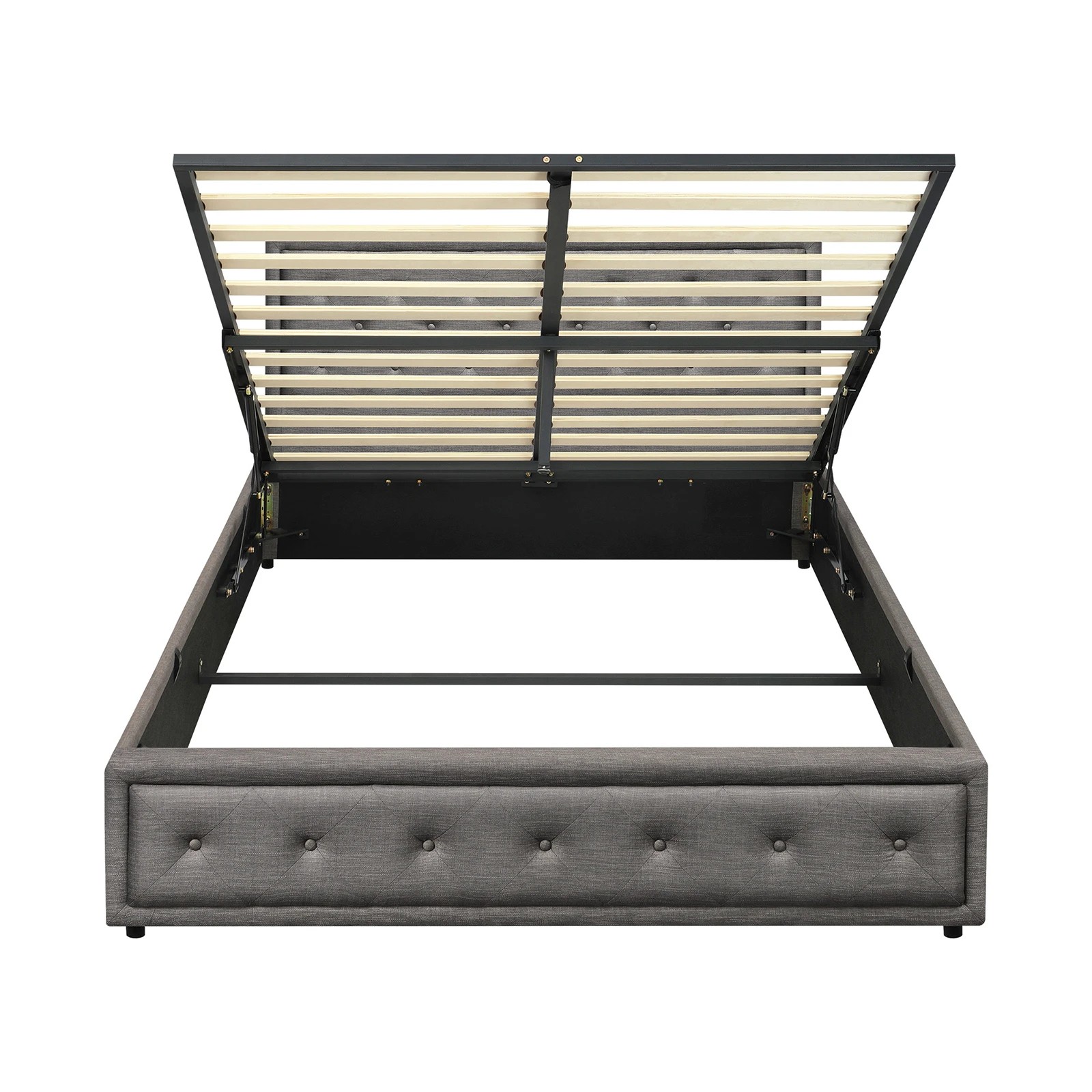 8 Oikiture Double Bed Frame Gas Lift Base With Storage Enzo
 - Grey, 8 of 10