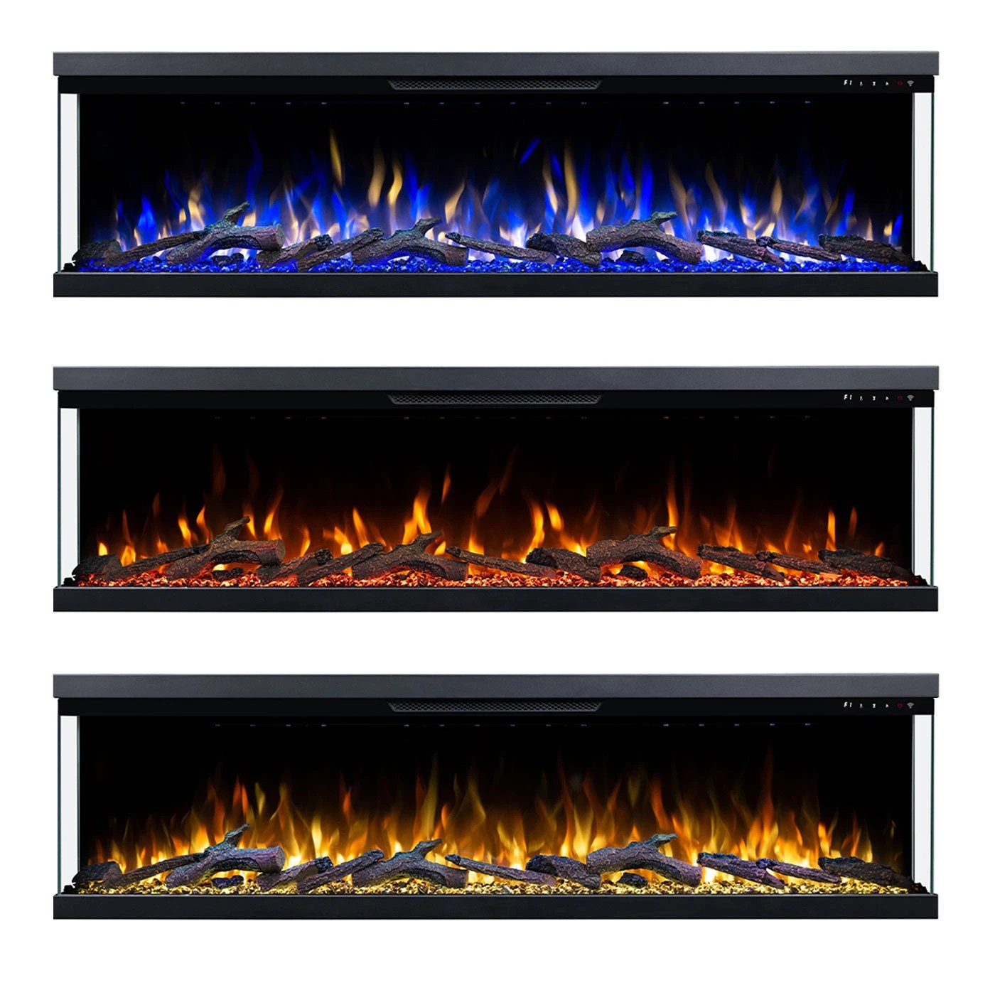 2 Moda Living Aspen 72 inch 3-Sided Electric Fireplace - Black, 2 of 7