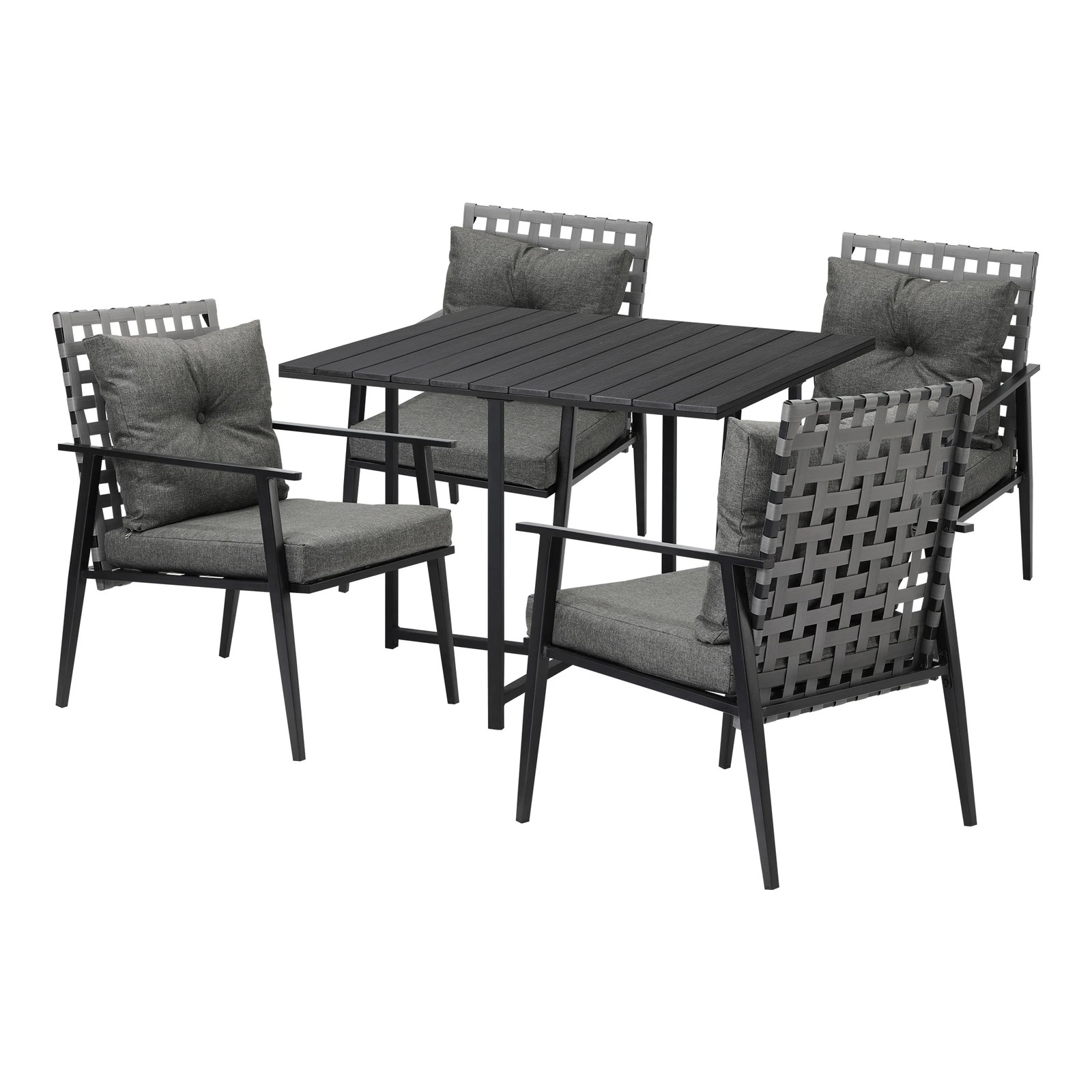 8 Livsip Outdoor Dining Set Patio Furniture Setting Rattan Chairs and Chairs 5PCS - Multi, 8 of 9