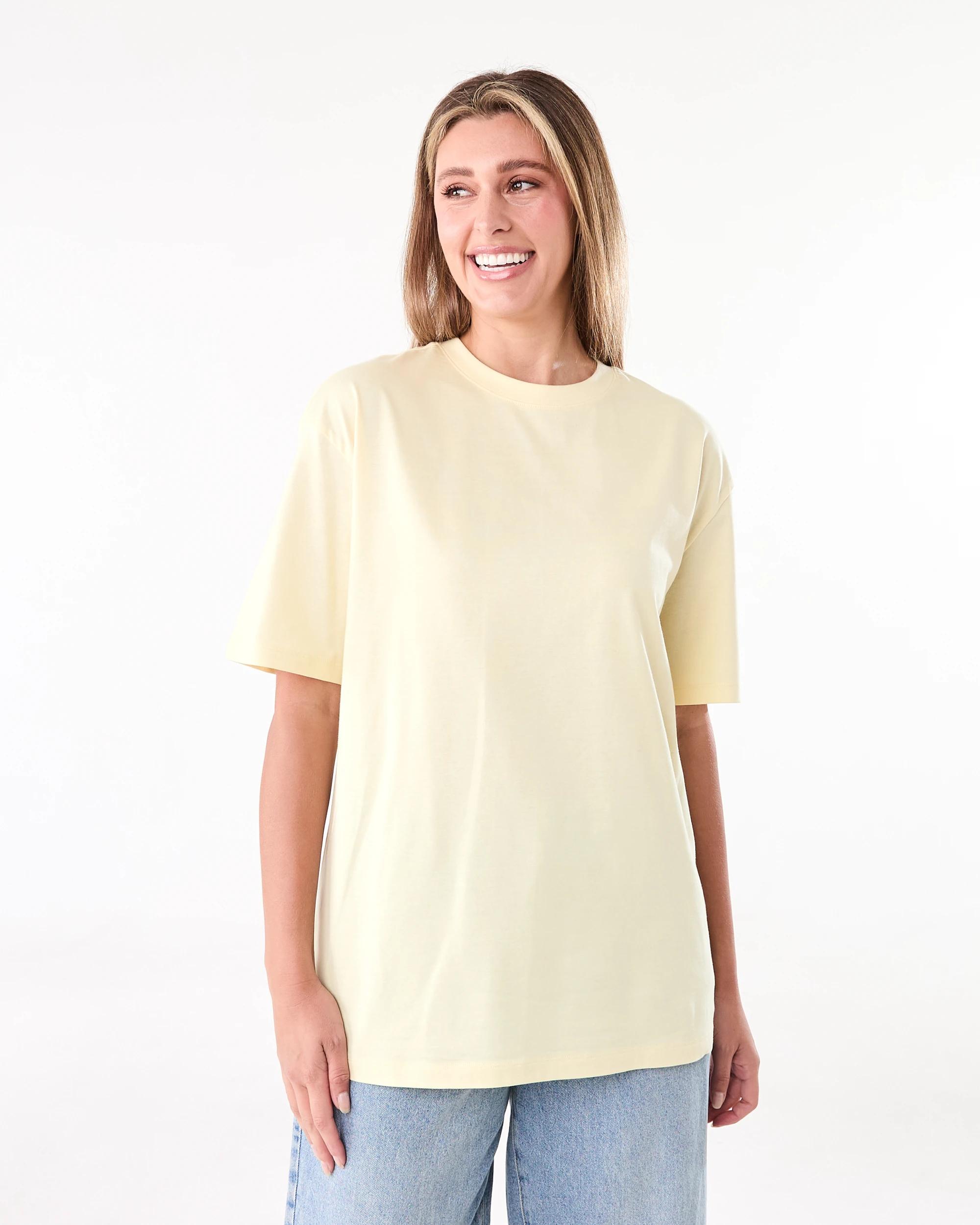 1 Short Sleeve Oversized Boyfriend T-shirt Fln Yellow, 1 of 6