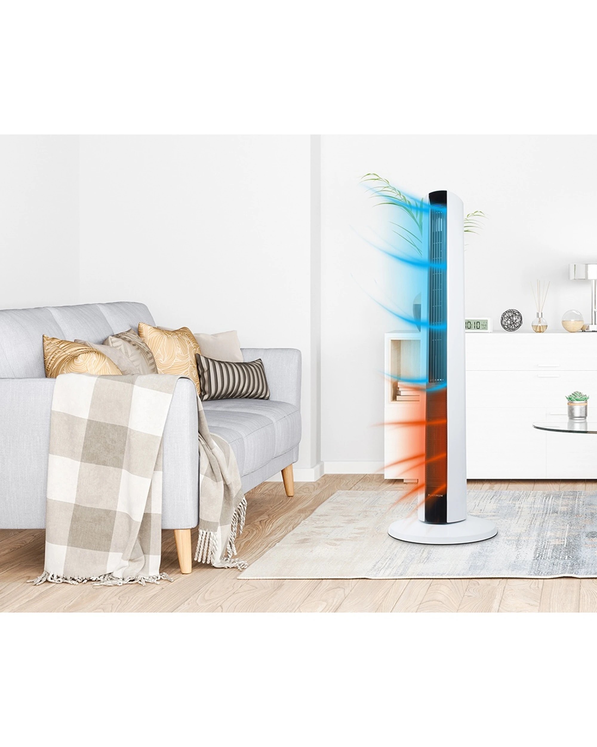 7 Goldair Platinum -Season Tower Fan Heater 3 Heat 4 Cool Settings 1500W - White, 7 of 7