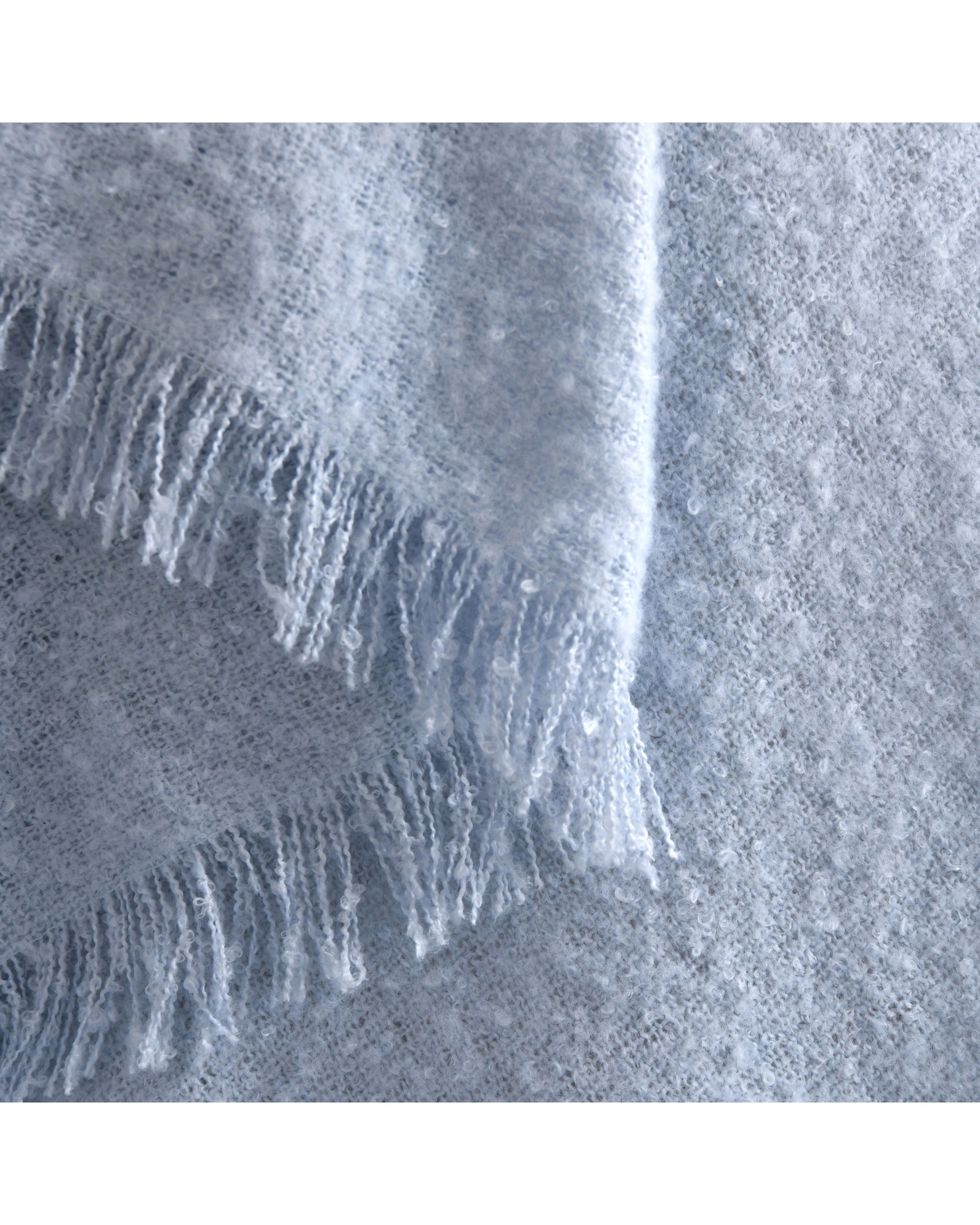 2 Cadence & Co. Amelie Super Soft Boucle Throw 180x200cm - Powder Blue, 2 of 5