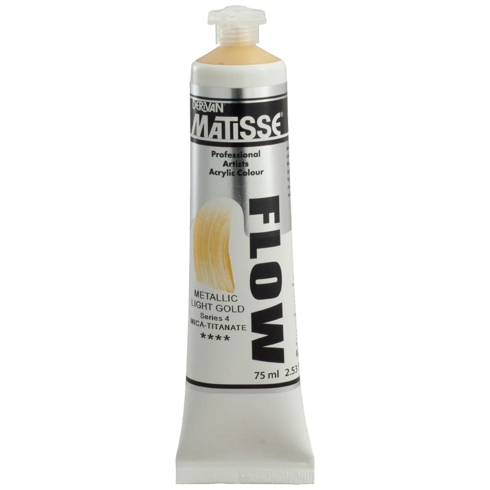 1 Derivan Matisse Flow Paint 75mL Metallic Light Gold S4, 1 of 2