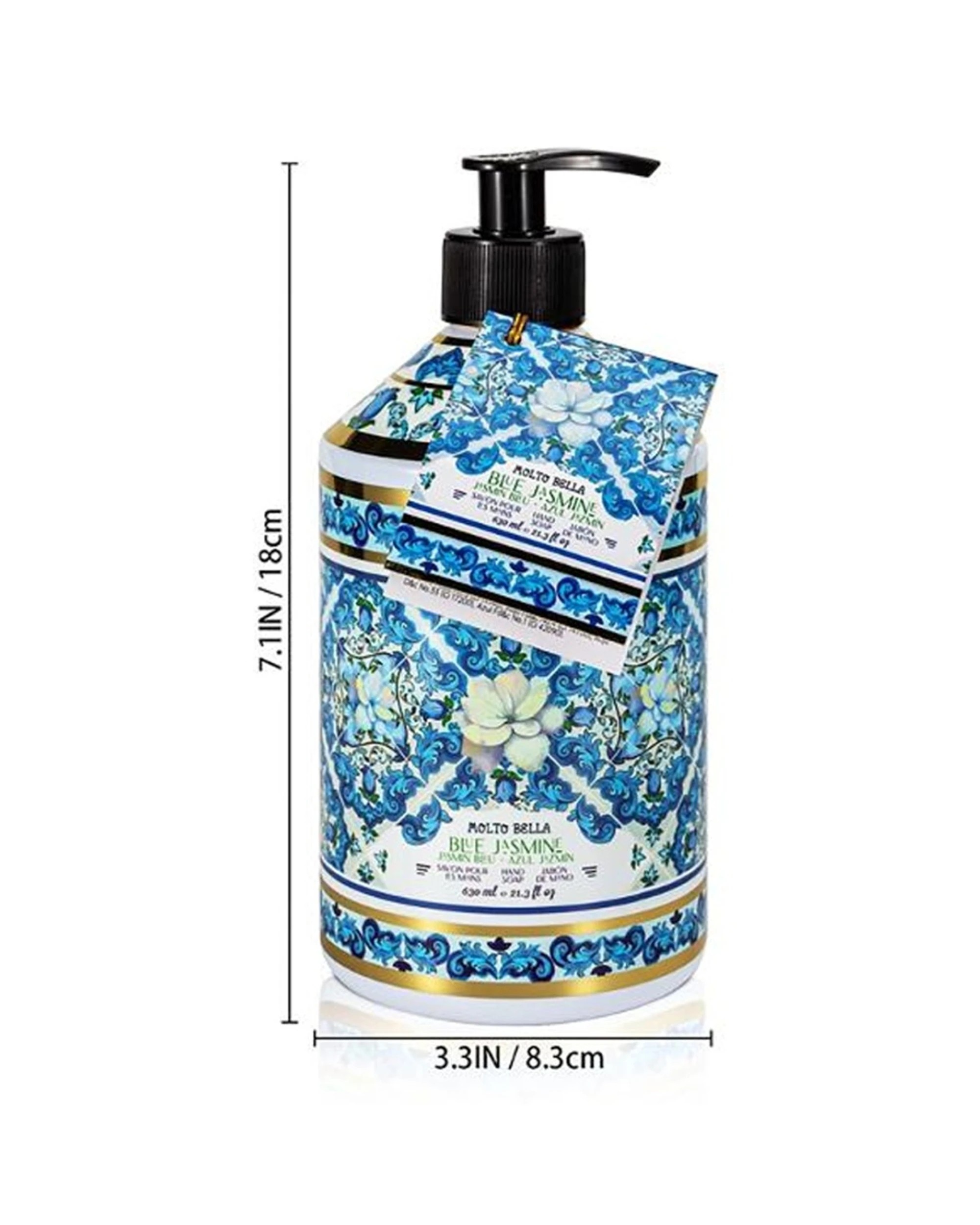 3 Molto Bella 6PK Scented Cleansing Hand Soap Jasmine Pump Bottle 630mL - Blue, 3 of 3