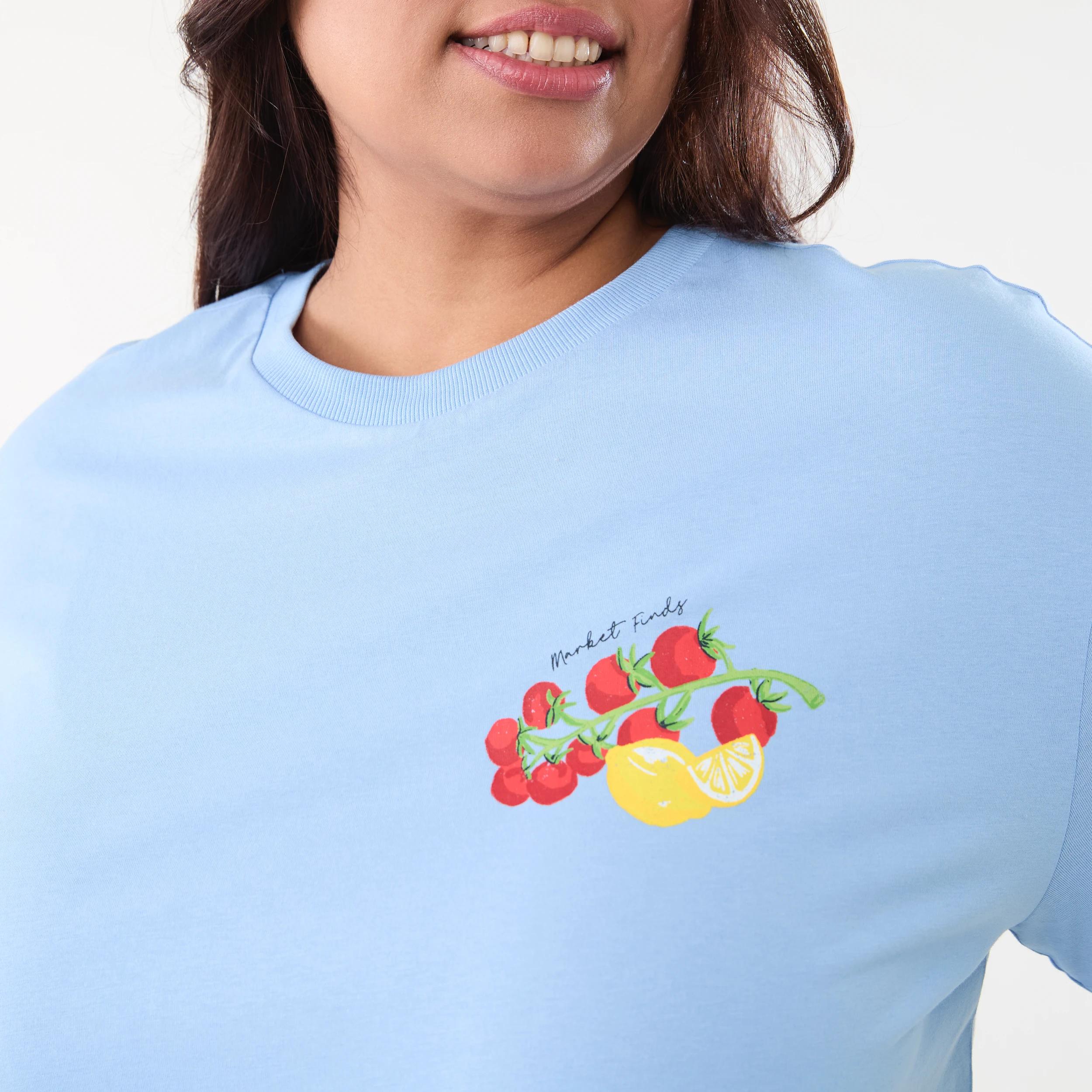 5 Curve Short Sleeve Boyfriend T-shirt MARKET BAG BRUNI BLUE, 5 of 7