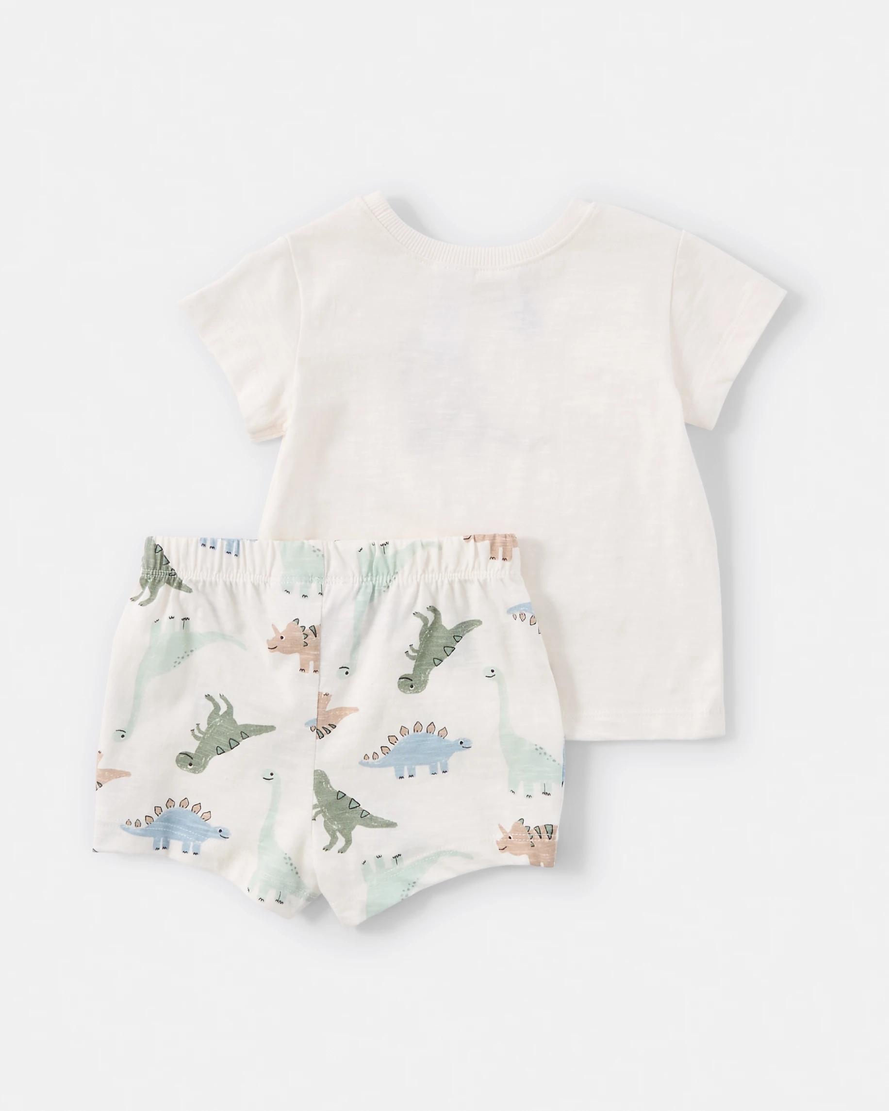 2 Short Sleeve Pyjama Set BEIGE DINOS, 2 of 7