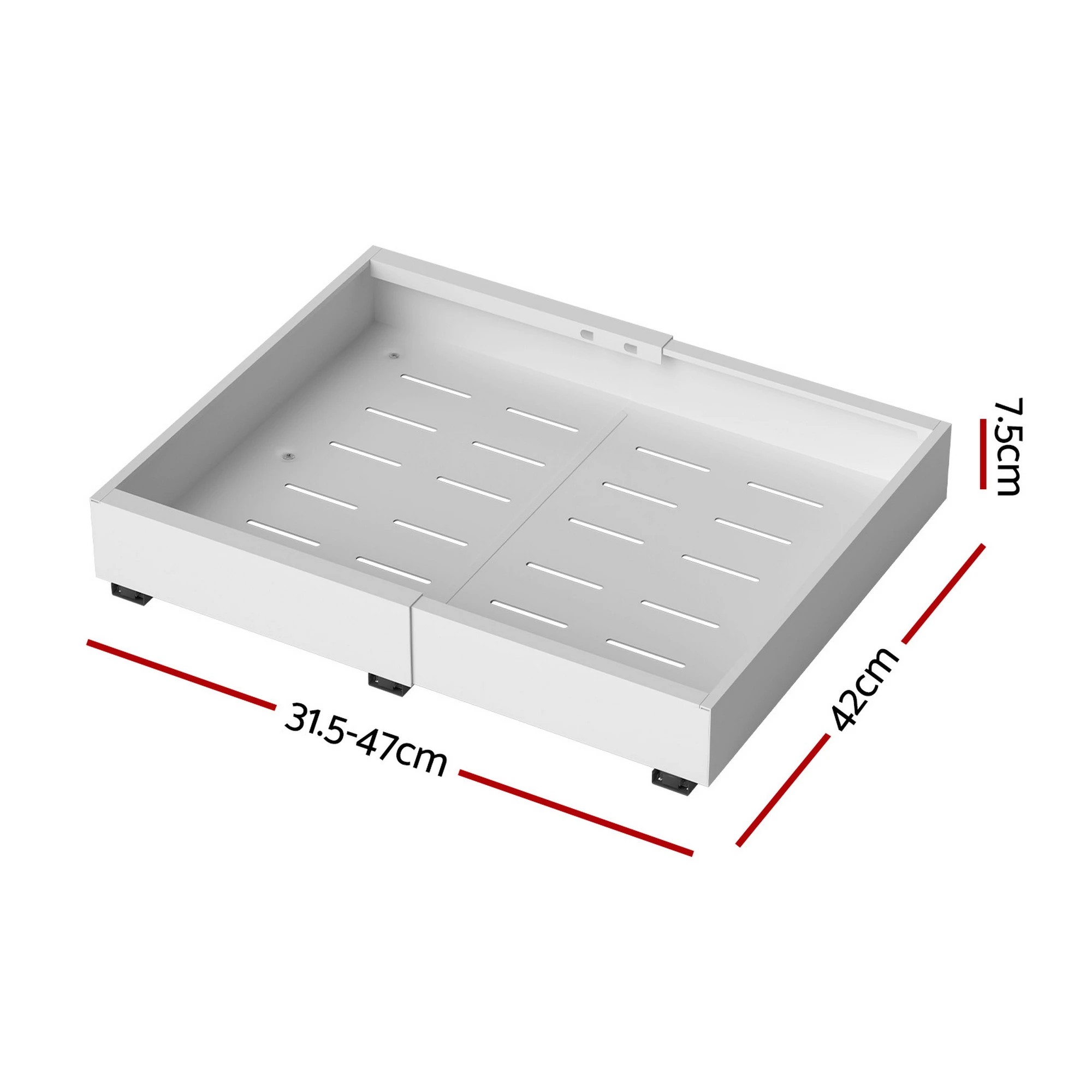 2 Artiss 2 Pack Pull Out Drawers for Cabinets Expandable Cabinet Organizer - White, 2 of 8