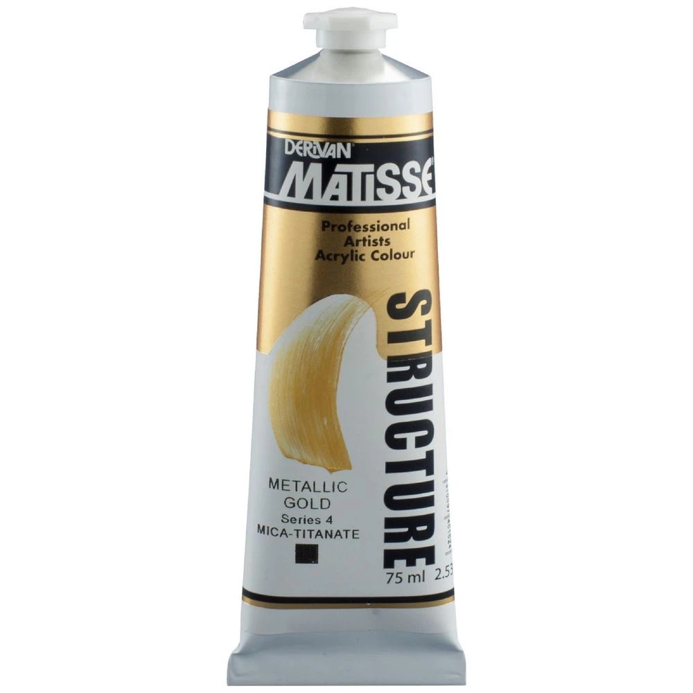 1 Derivan Matisse Structure Paint 75mL Metallic Gold S4, 1 of 2