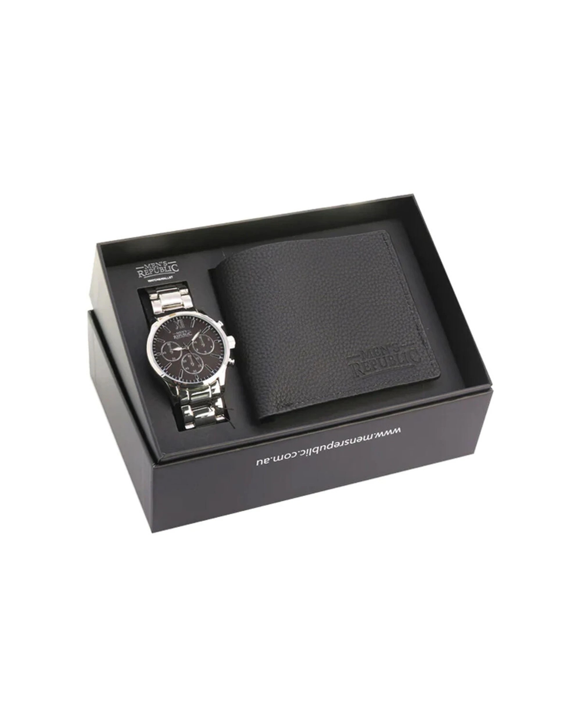 1 Mens Republic Watch Set With Leather Wallet Alloy Watch Gift Box - Multi, 1 of 3