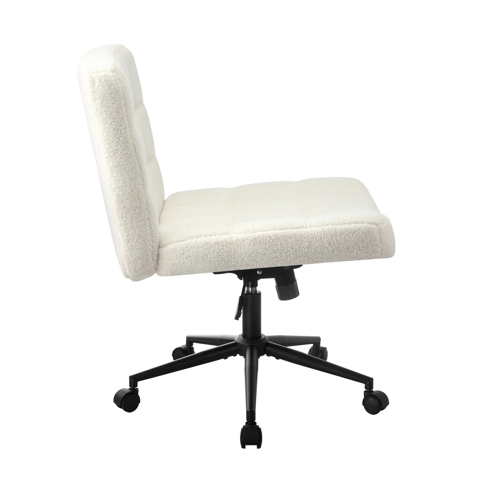 8 Oikiture Armless Office Desk Chair Boucle
 - White, 8 of 10