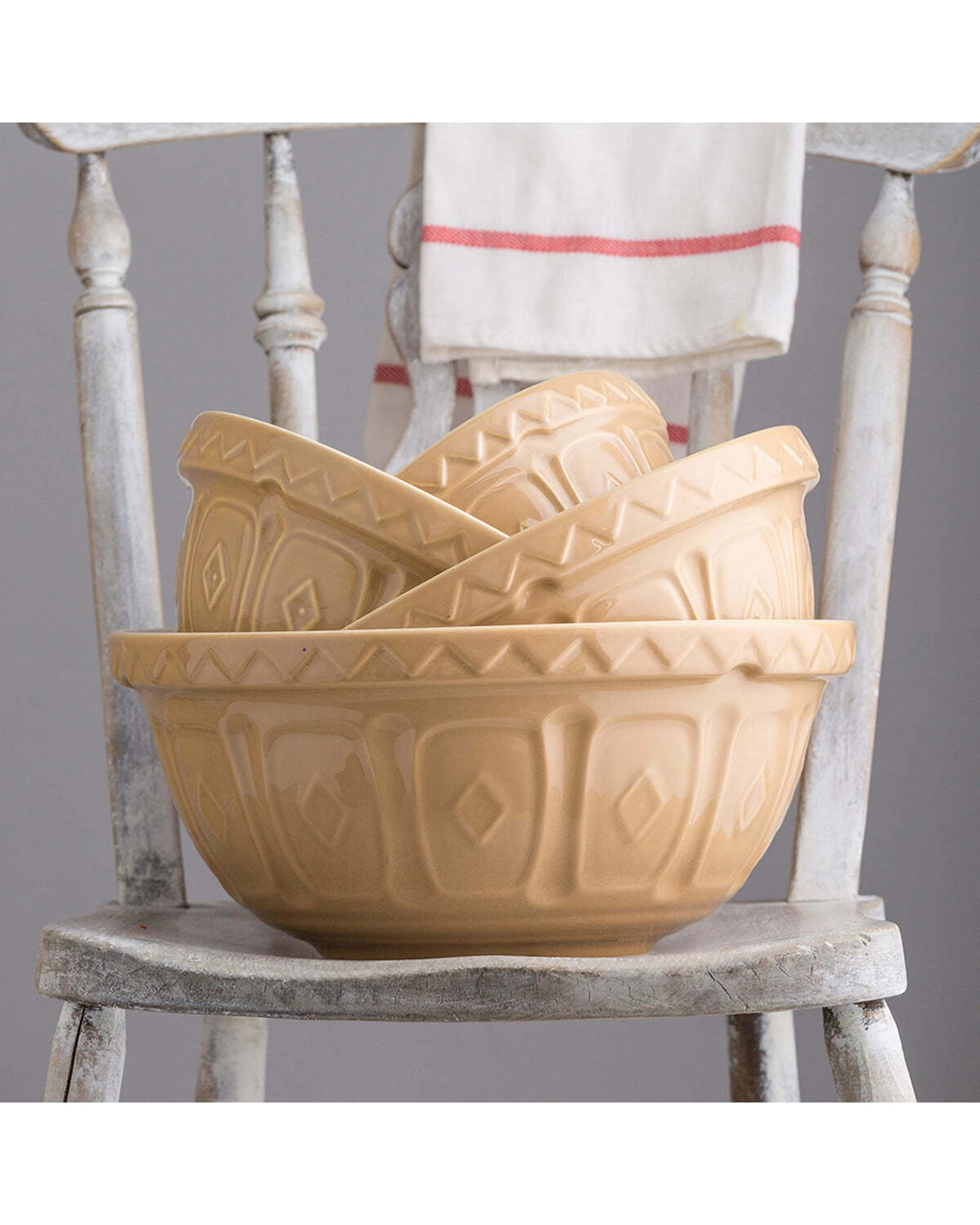 2 Mason Cash Cane Mixing Bowl 33cm 6L Durable Glazed Earthenware Kitchenware - Beige, 2 of 4