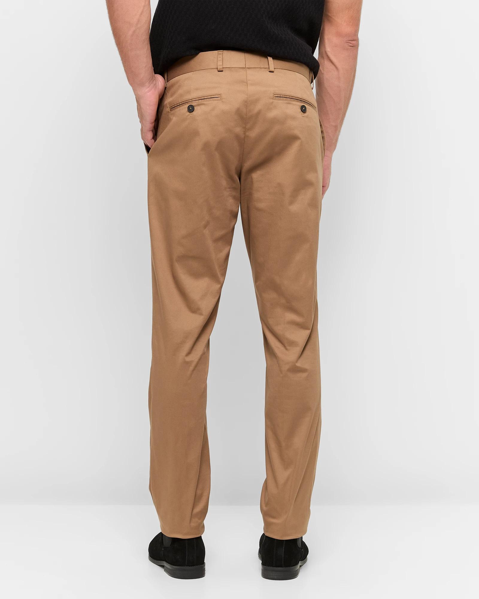4 Preview Australian Cotton Tailored Slim Chino Pants OTTER, 4 of 7