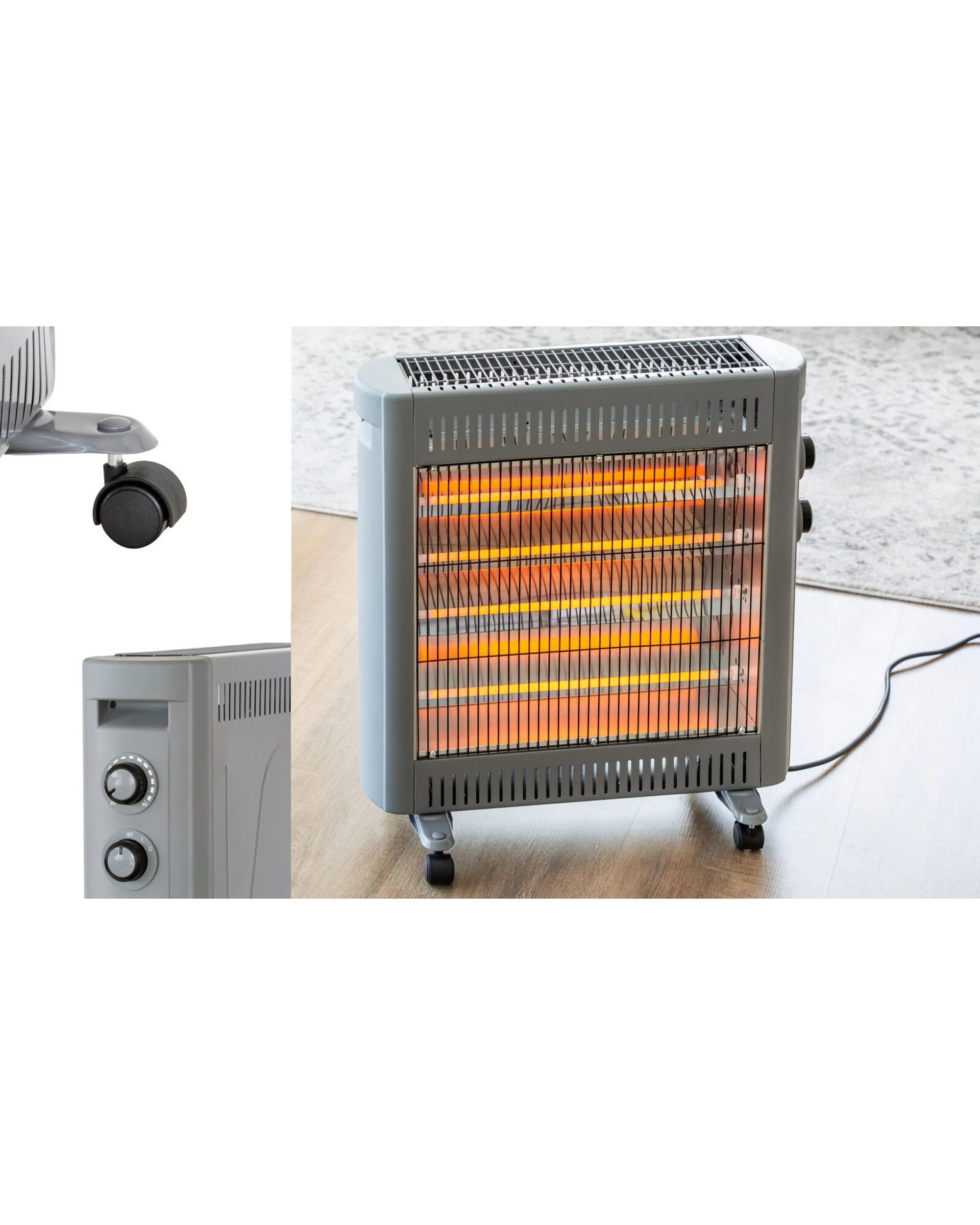 6 Lenoxx 2200W Quartz Infrared Radiant Heater with Adjustable Thermostat and 2 Power Settings, 6 of 7