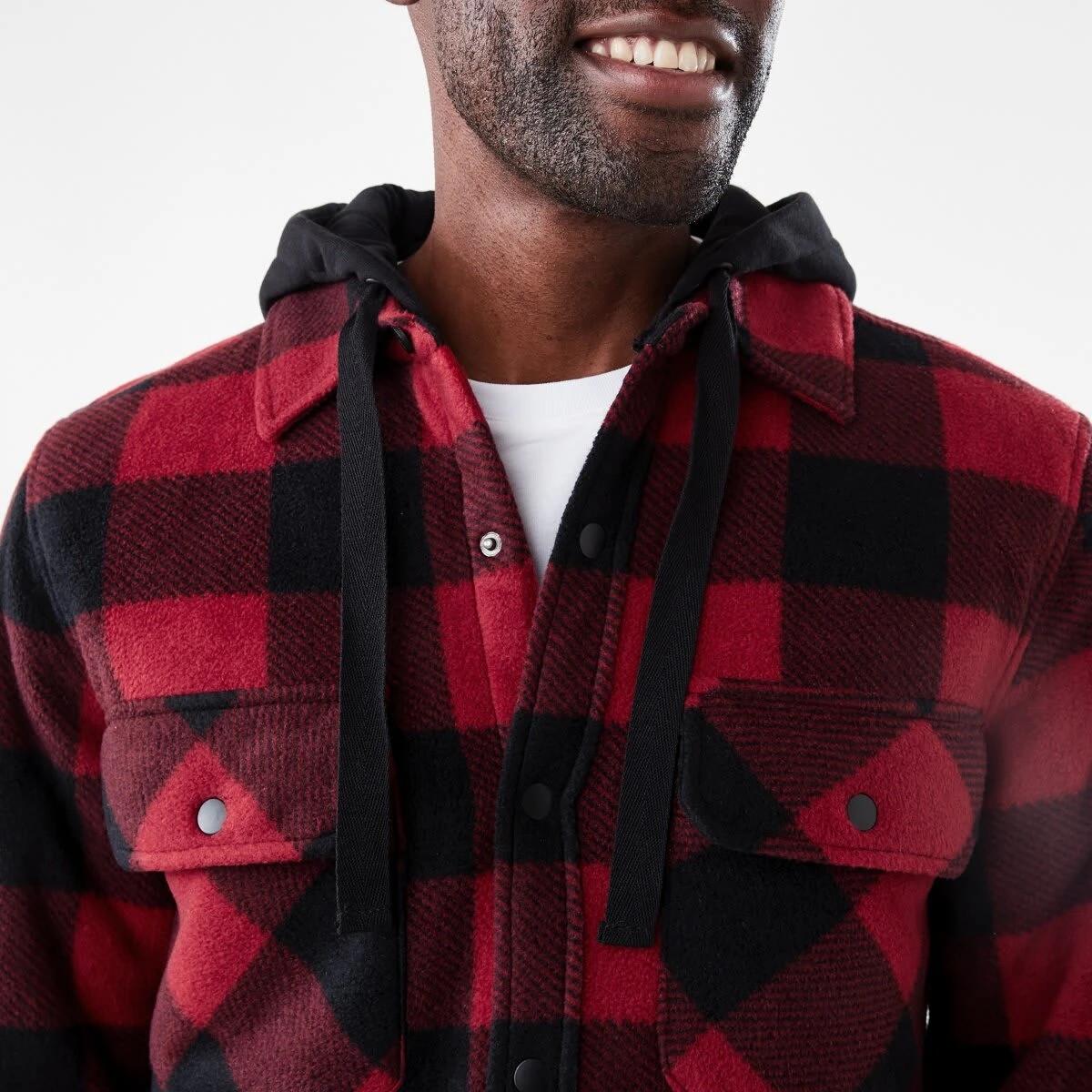 6 Workwear Padded Industrial Jacket Red Check, 6 of 8