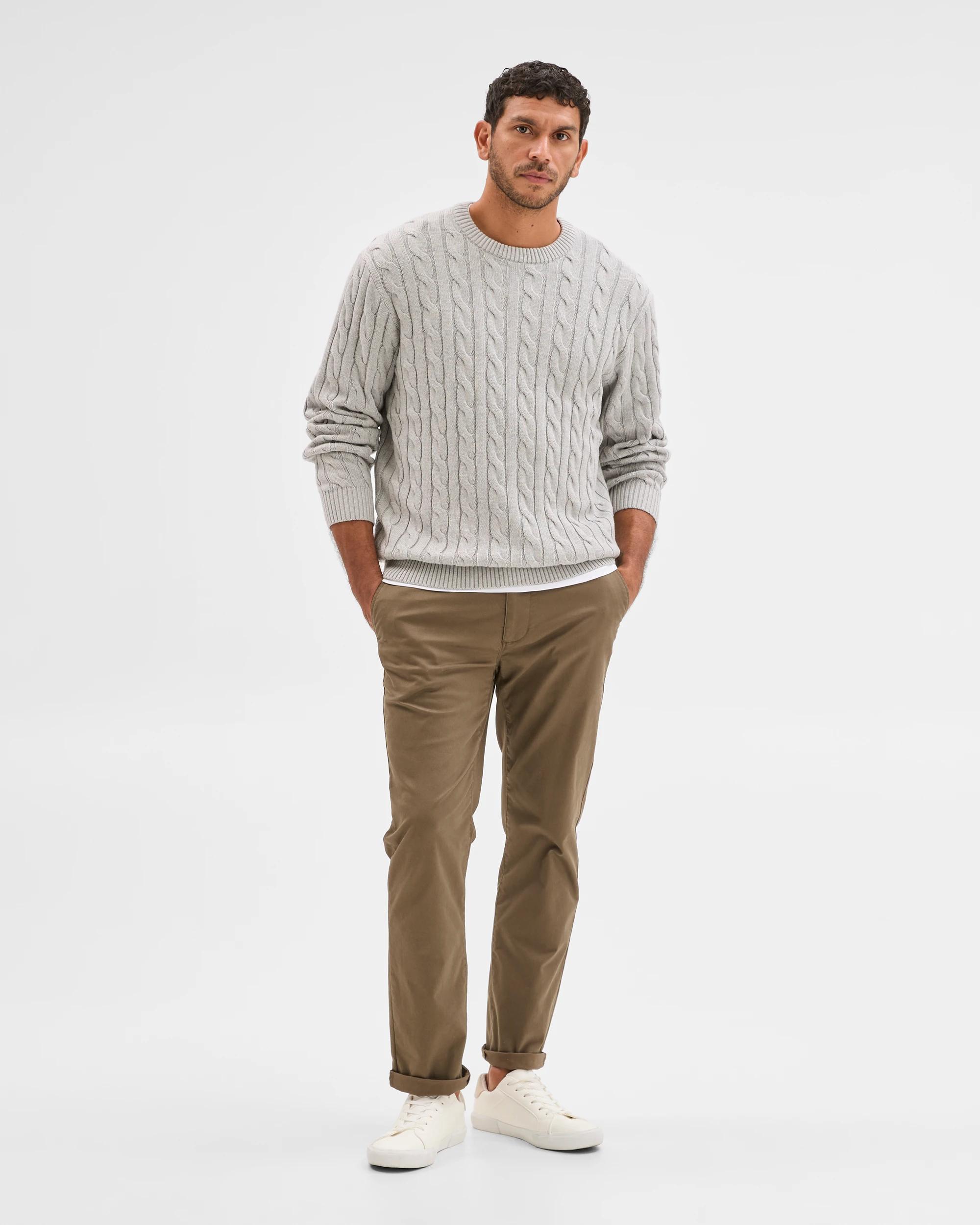 2 Target Man Australian Cotton Midweight Cable Knit Jumper GREY MARLE, 2 of 6