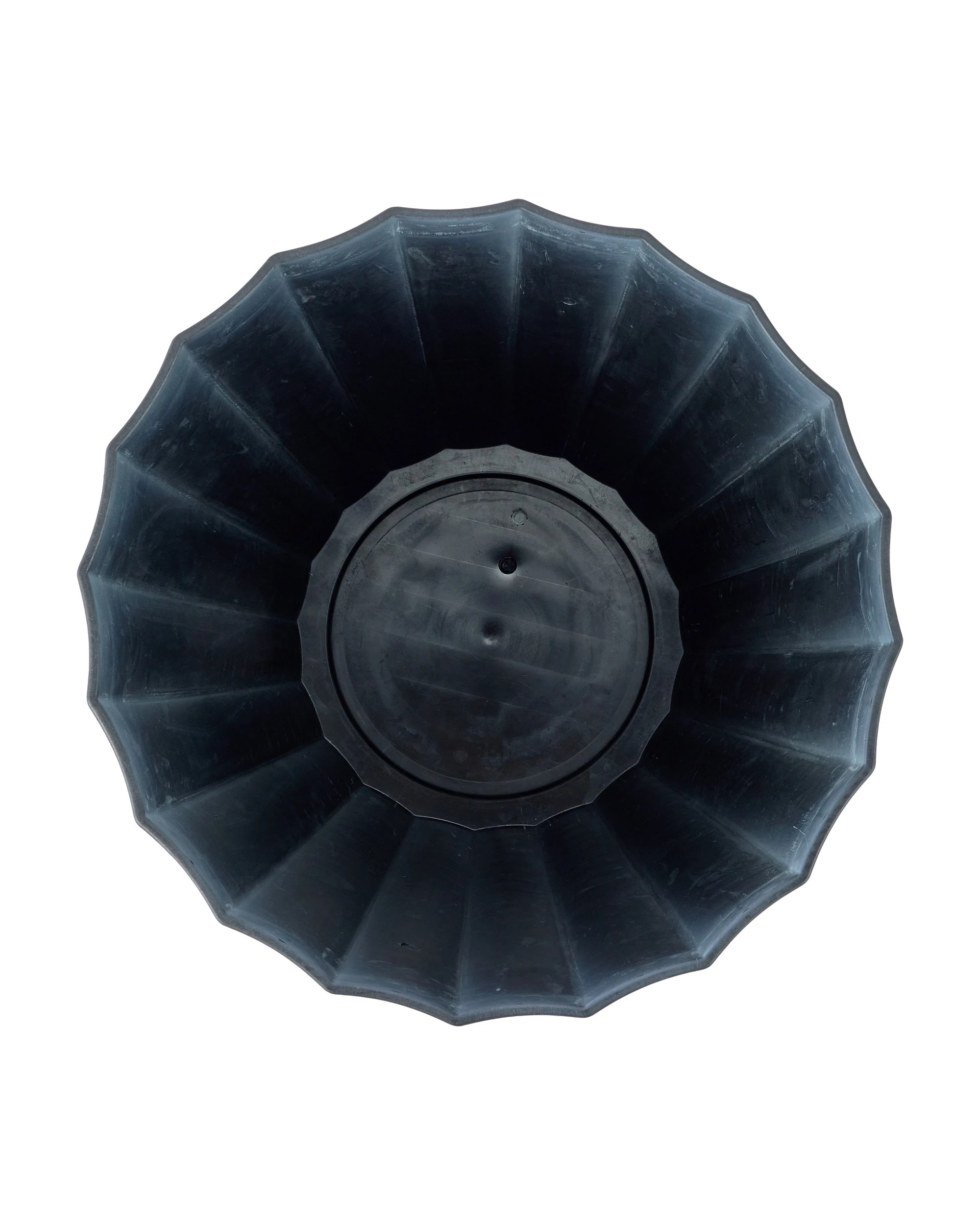 2 50cm Concave Plastic Pot - Black, 2 of 3