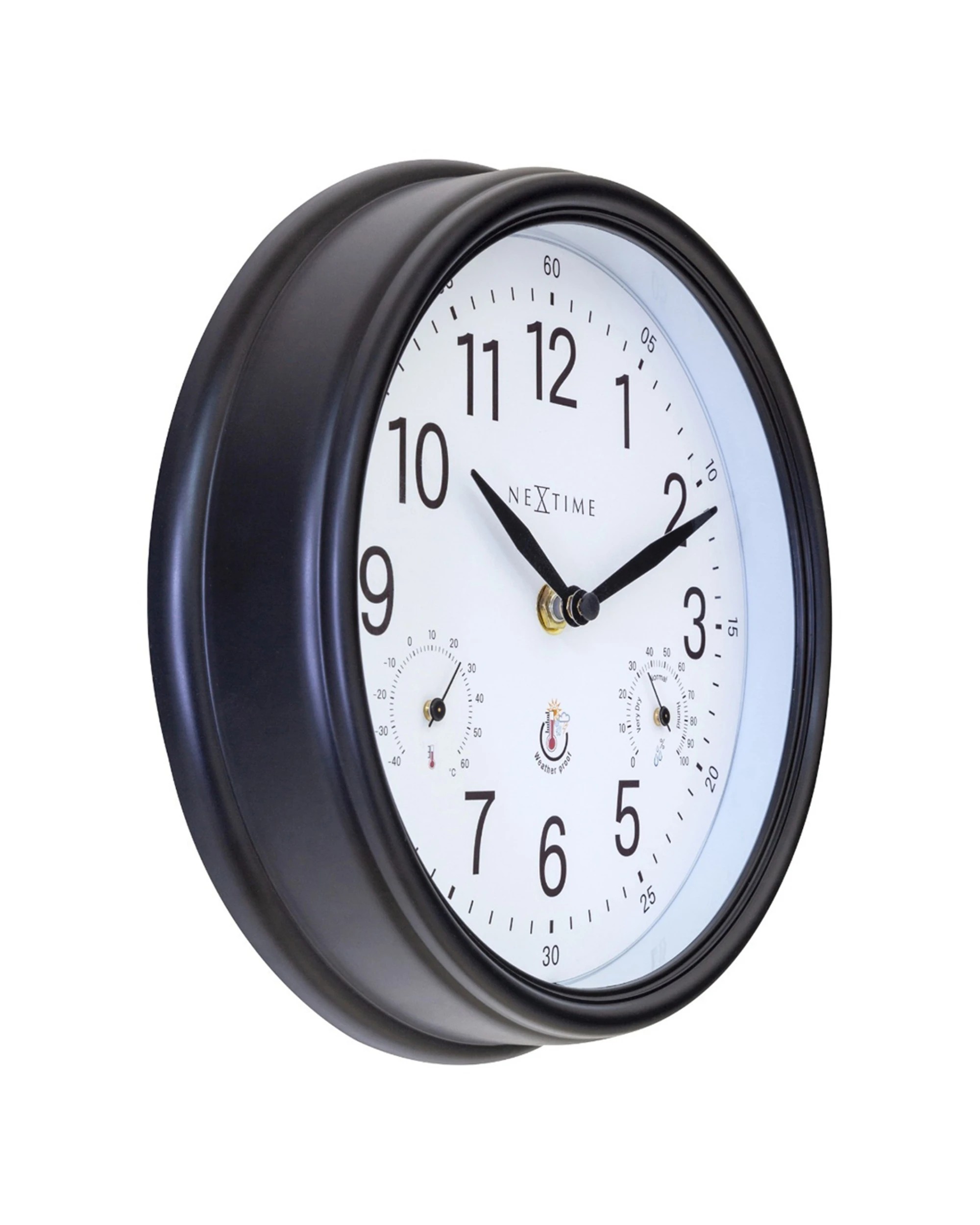 2 NexTime Wall Clock Jasmine Outdoor Weatherproof 23.5cm - Black, 2 of 5