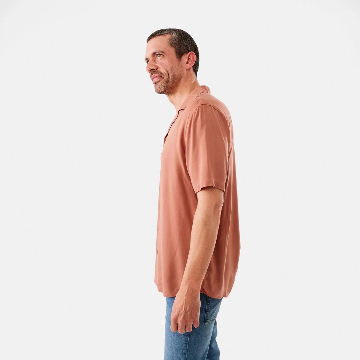 2 Short Sleeve Plain Resort Shirt Brn Cope, 2 of 6
