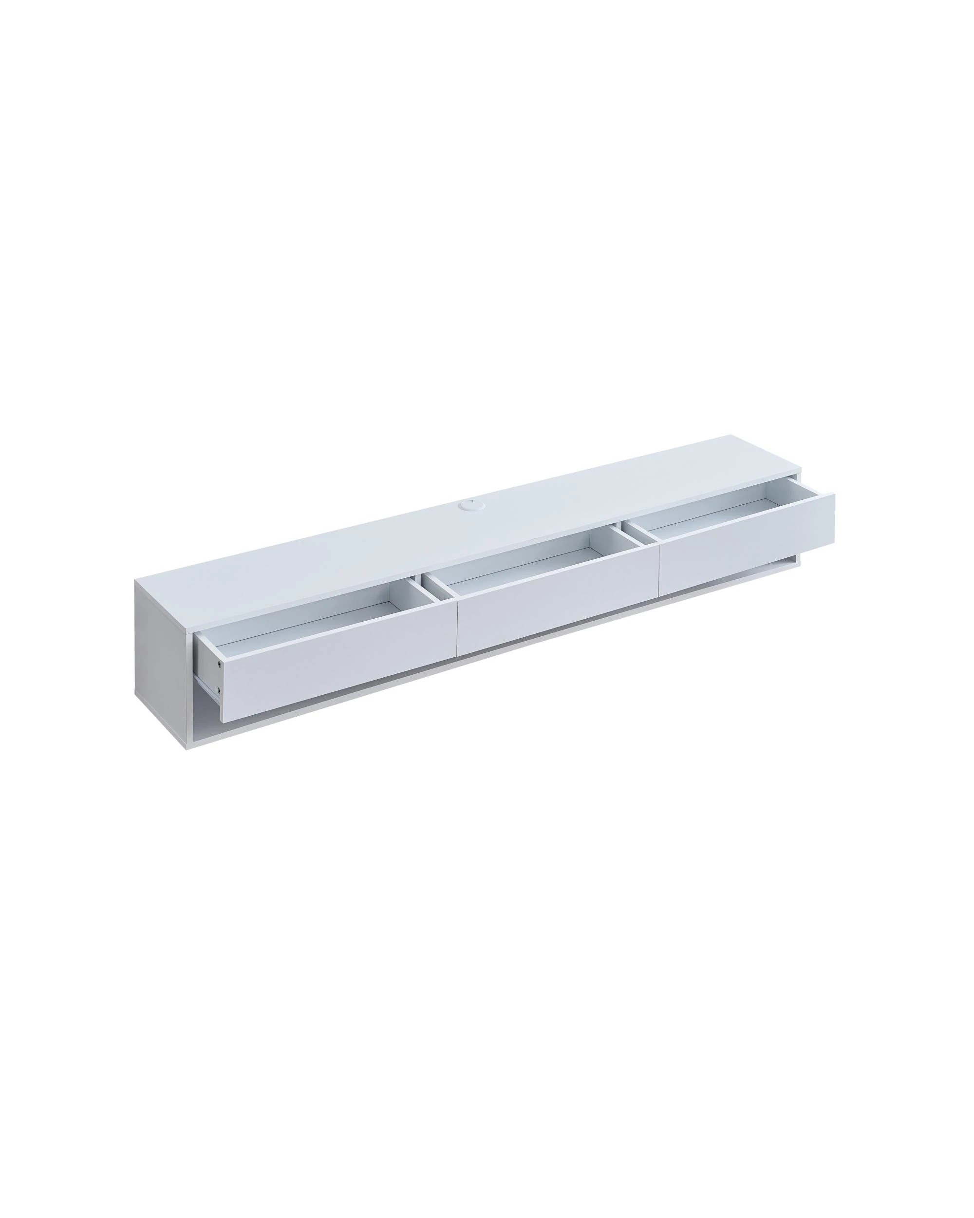 5 Kodu Wall Mount Entertainment TV Unit Floating 3 Drawers 180cm - White, 5 of 7