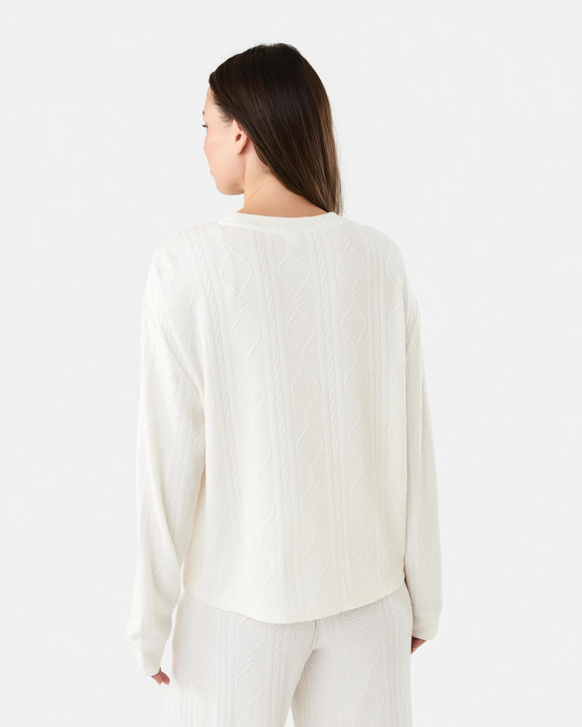 3 Viscose Blend Cable Lounge Top Whisper, 3 of 7