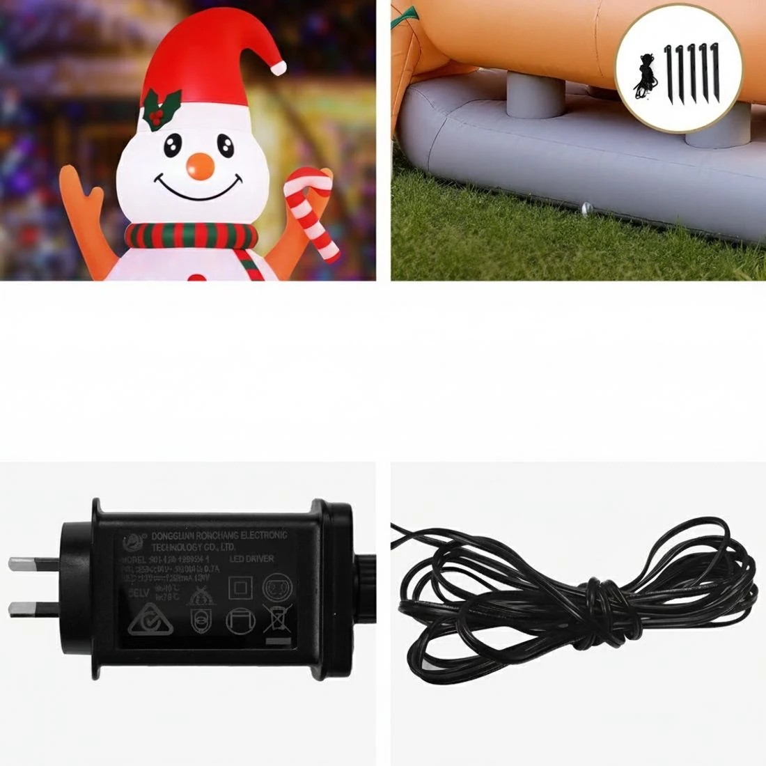 7 Jingle Jollys Christmas Inflatable Snowman Dog 4.2M Tall Outdoor Decorations Illuminated - Multi, 7 of 7