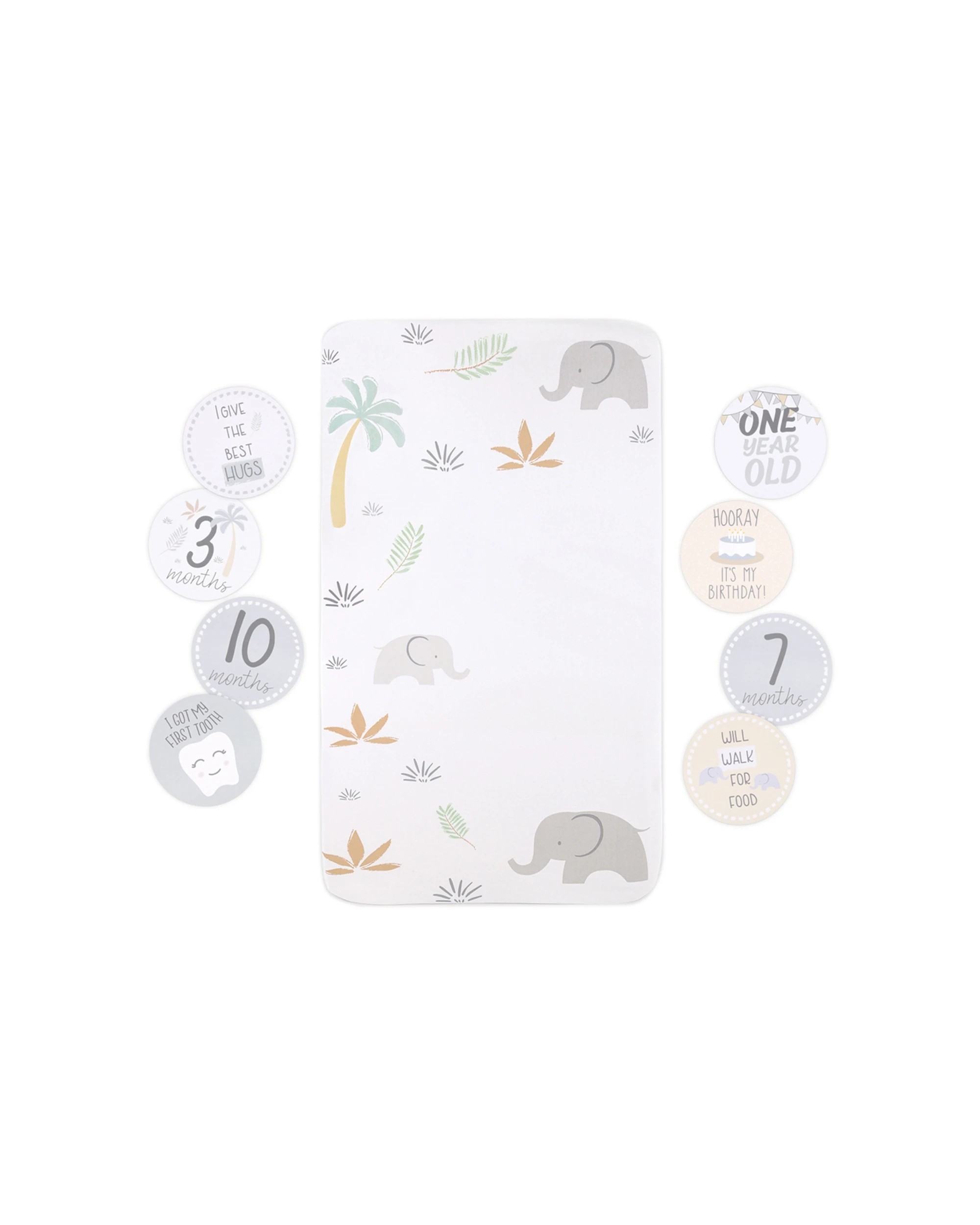 2 Little Haven Baby Infant Photo Op Sheet And 12-Milestone Cards Cotton Set - Multi, 2 of 2