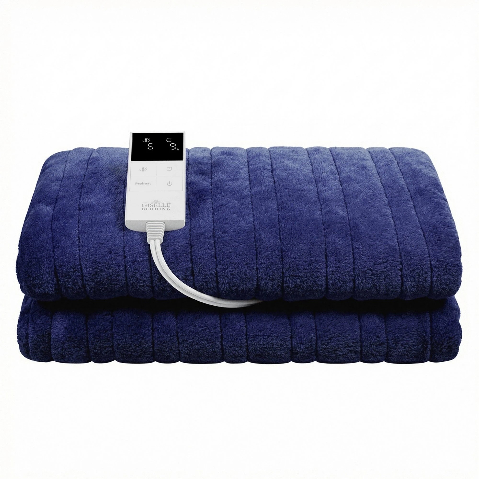 9 Giselle Bedding Giselle Electric Throw Rug Double Size 200x180cm Coral Fleece Heated Blanket - Double Bed - Blue, 9 of 9