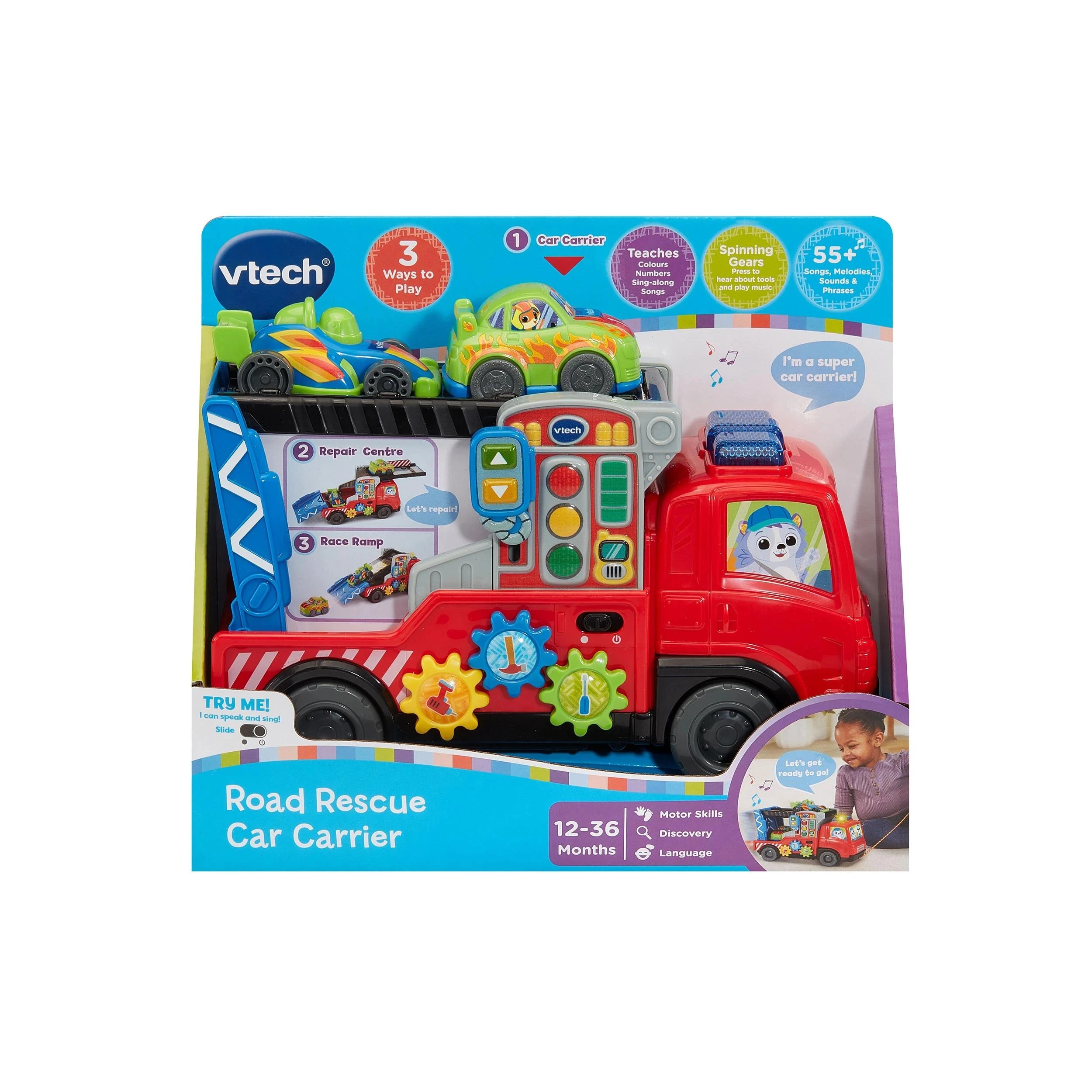 1 VTech Road Rescue Car Carrier - Red, 1 of 6