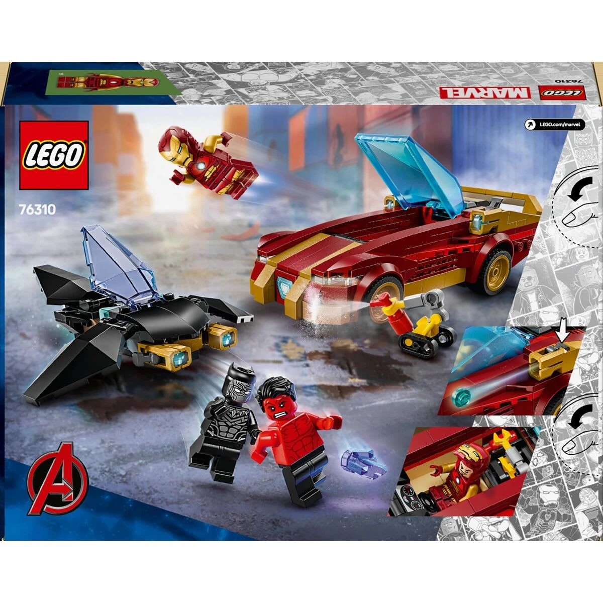 10 LEGO Marvel Iron Man Car & Black Panther vs. Red Hulk 76310, 10 of 10