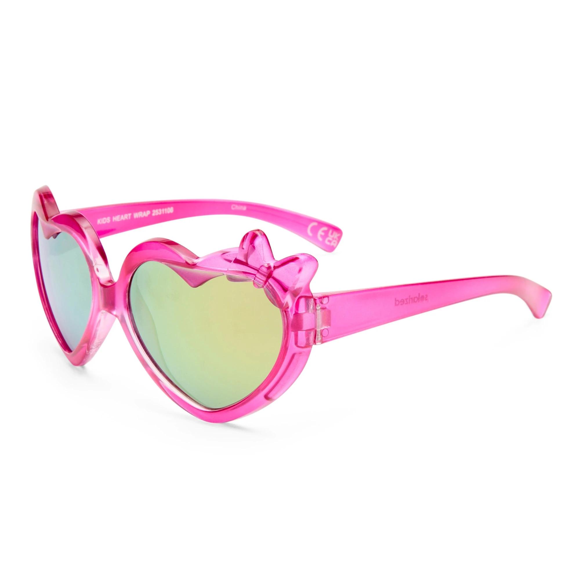 3 Solarized® Kids Heart Wrap Sunglasses, Hot Pink PEARLISED HOT PINK, 3 of 3